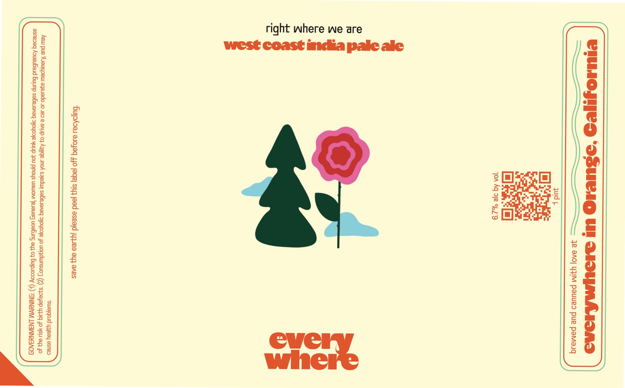 RIGHT WHERE WE ARE by EVERYWHERE - beer label
