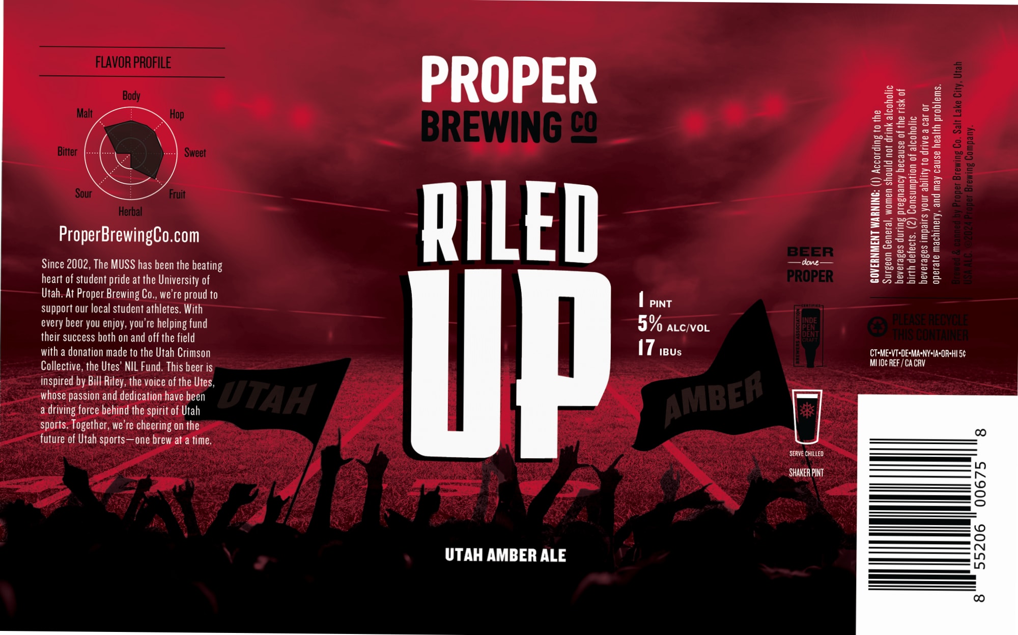 Riled by Proper Brewing Co. - beer label
