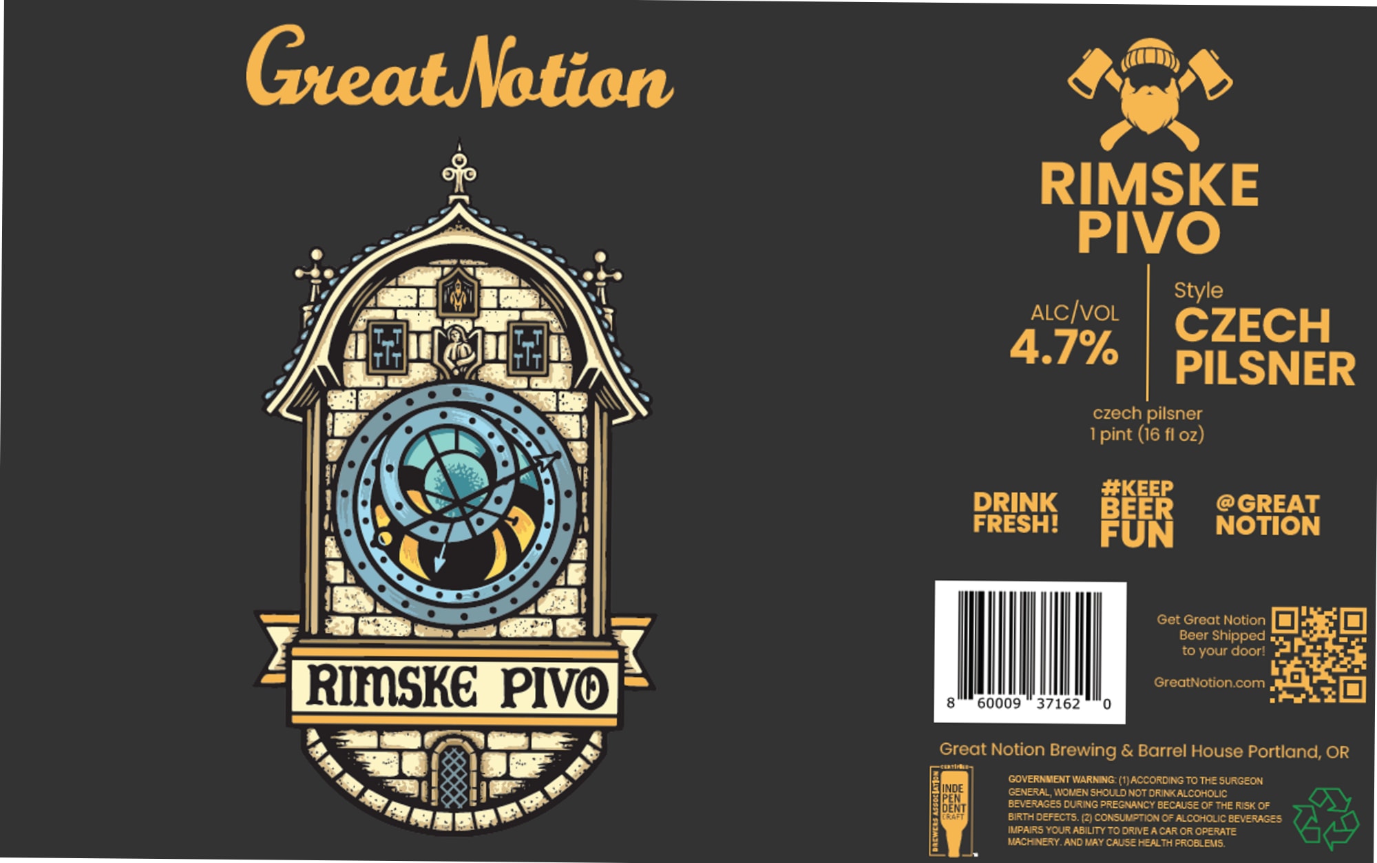 Rimské Pivo by Great Notion Brewing & Barrel House - beer label
