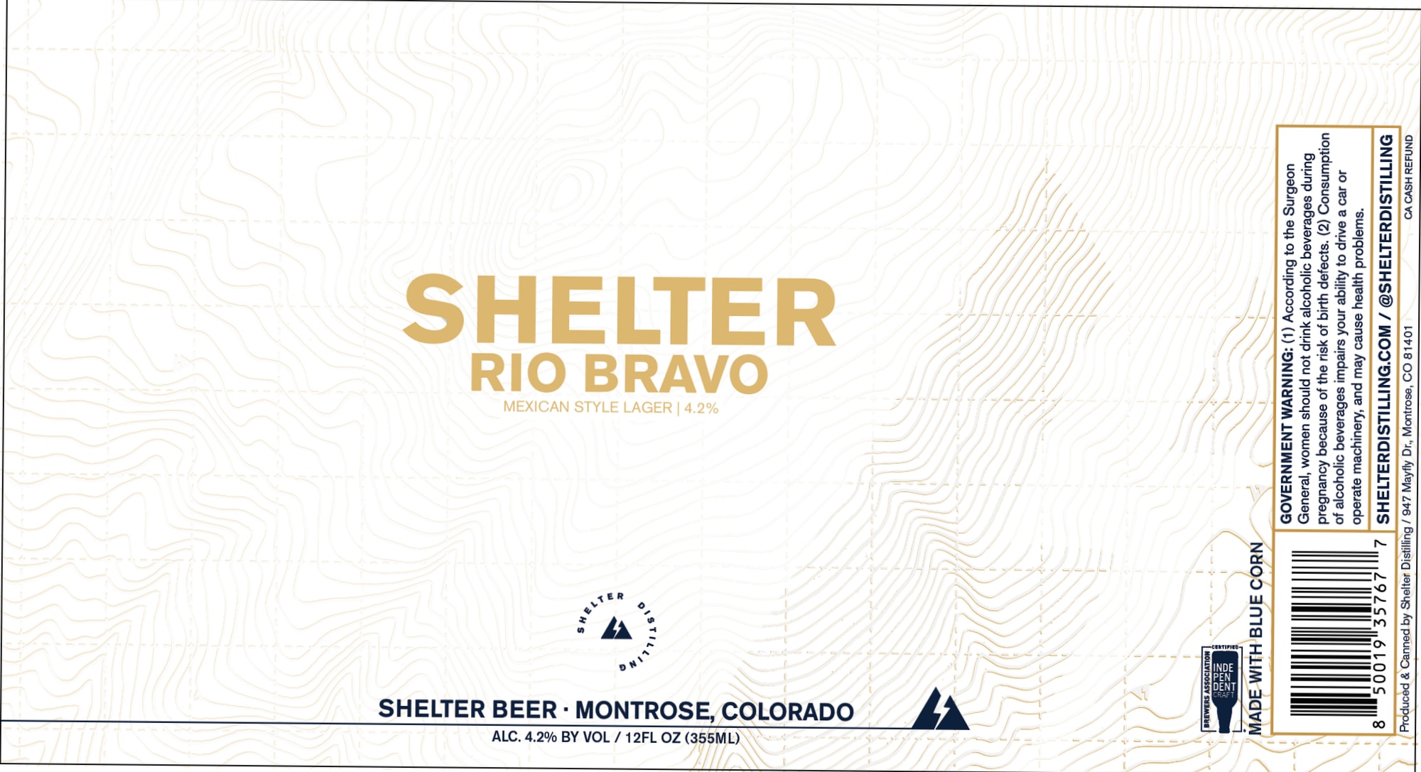 Rio Bravo by Shelter Beer - beer label