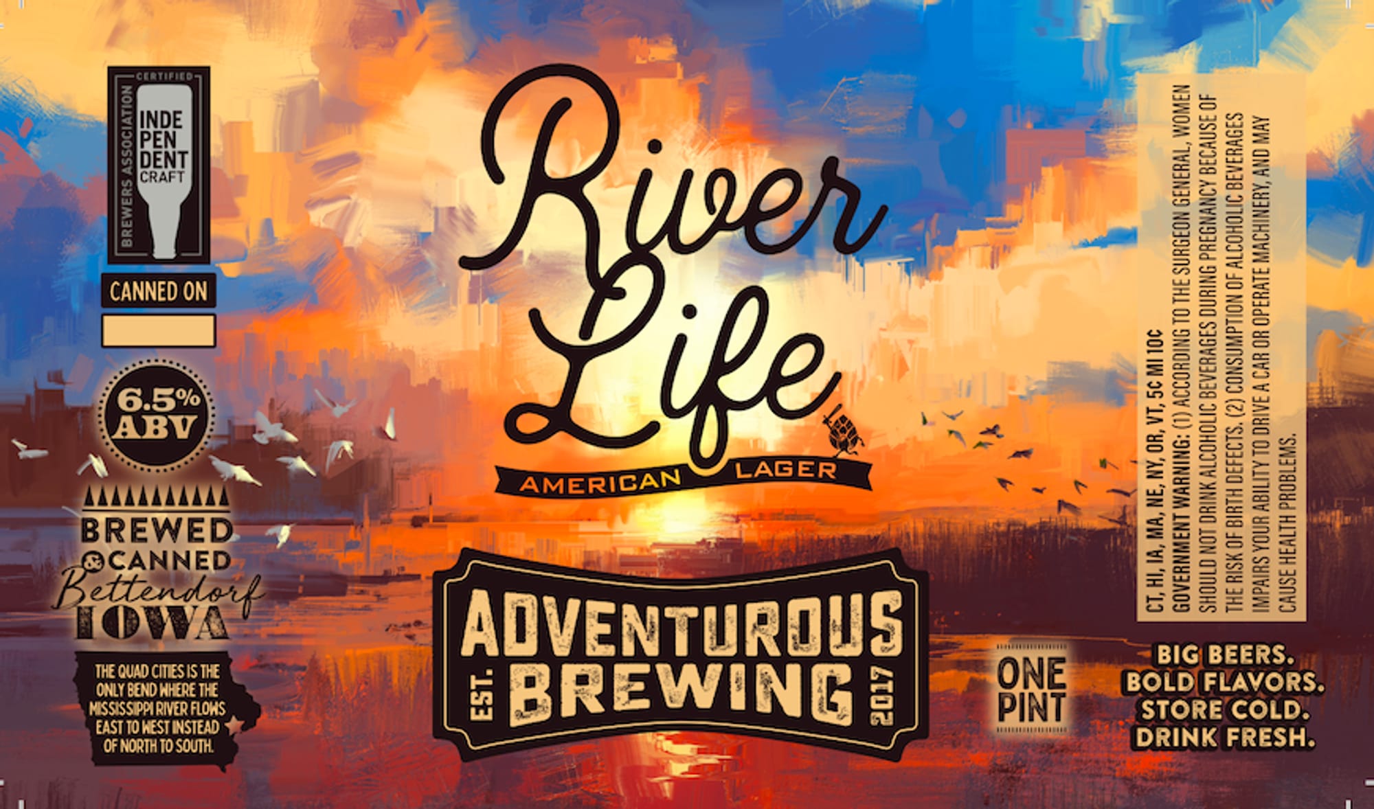 River Life by Adventurous Brewing - beer label