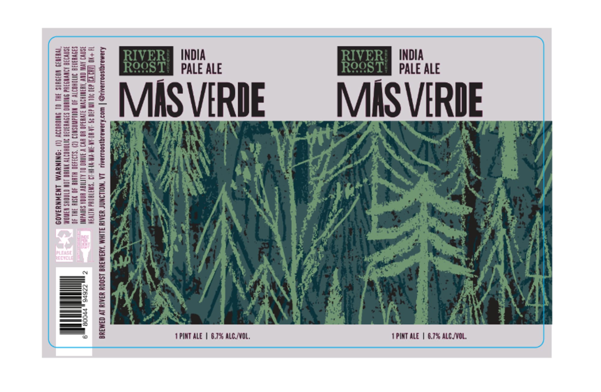 Más Verde by River Roost Brewery - beer label