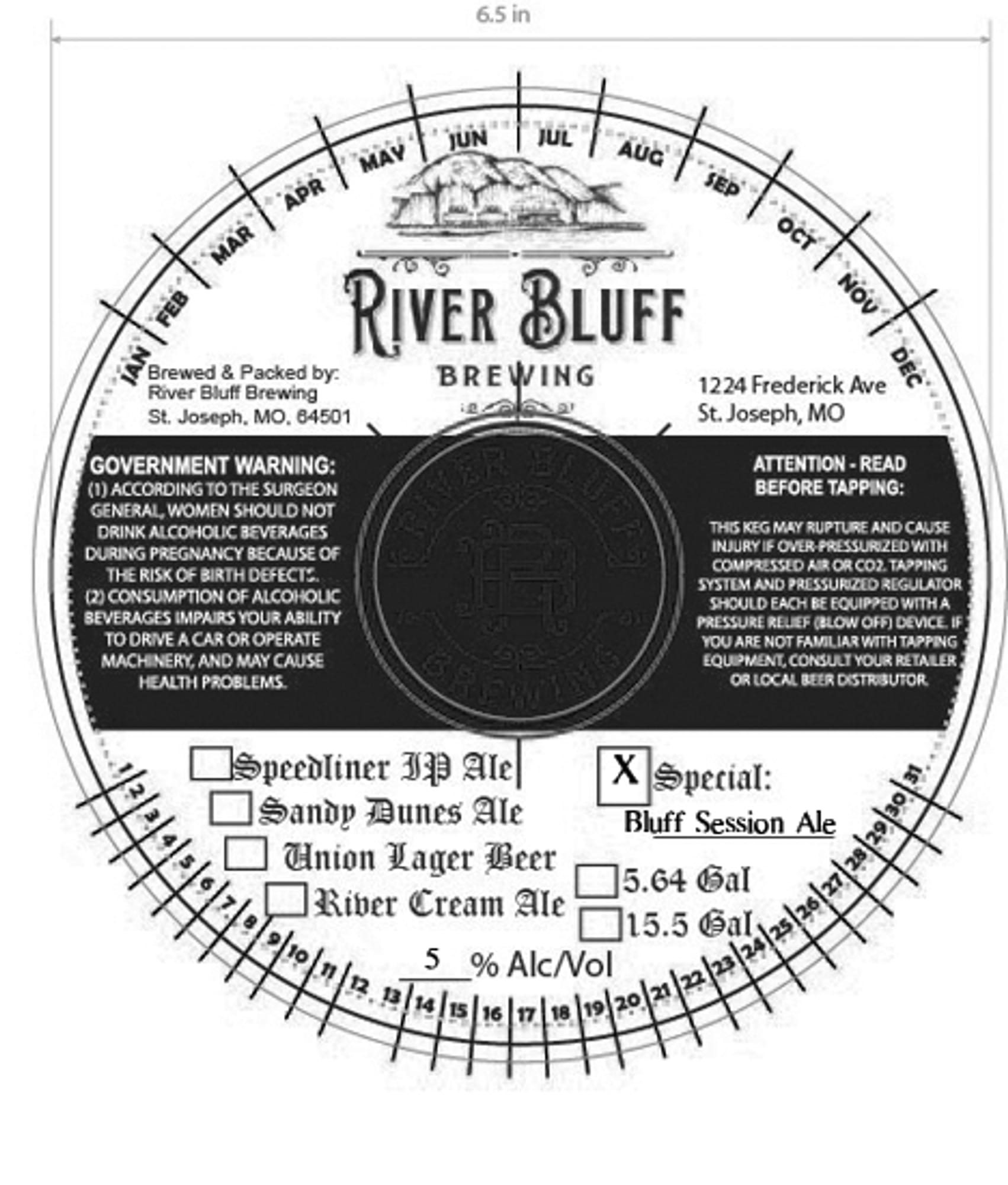 Sandy Dunes IPA by River Bluff Brewing - beer label