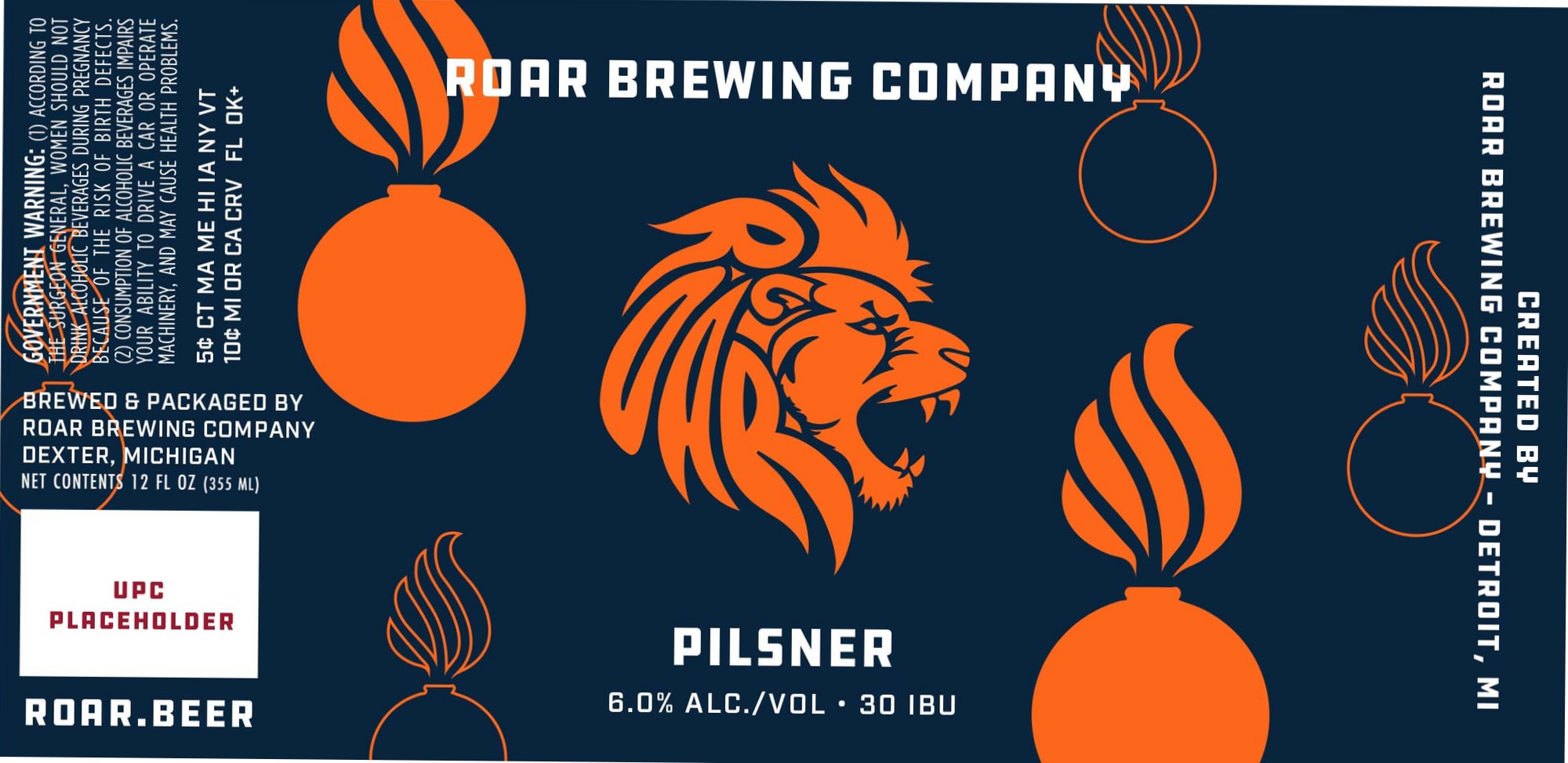 Pilsner by Roar Brewing Company - beer label