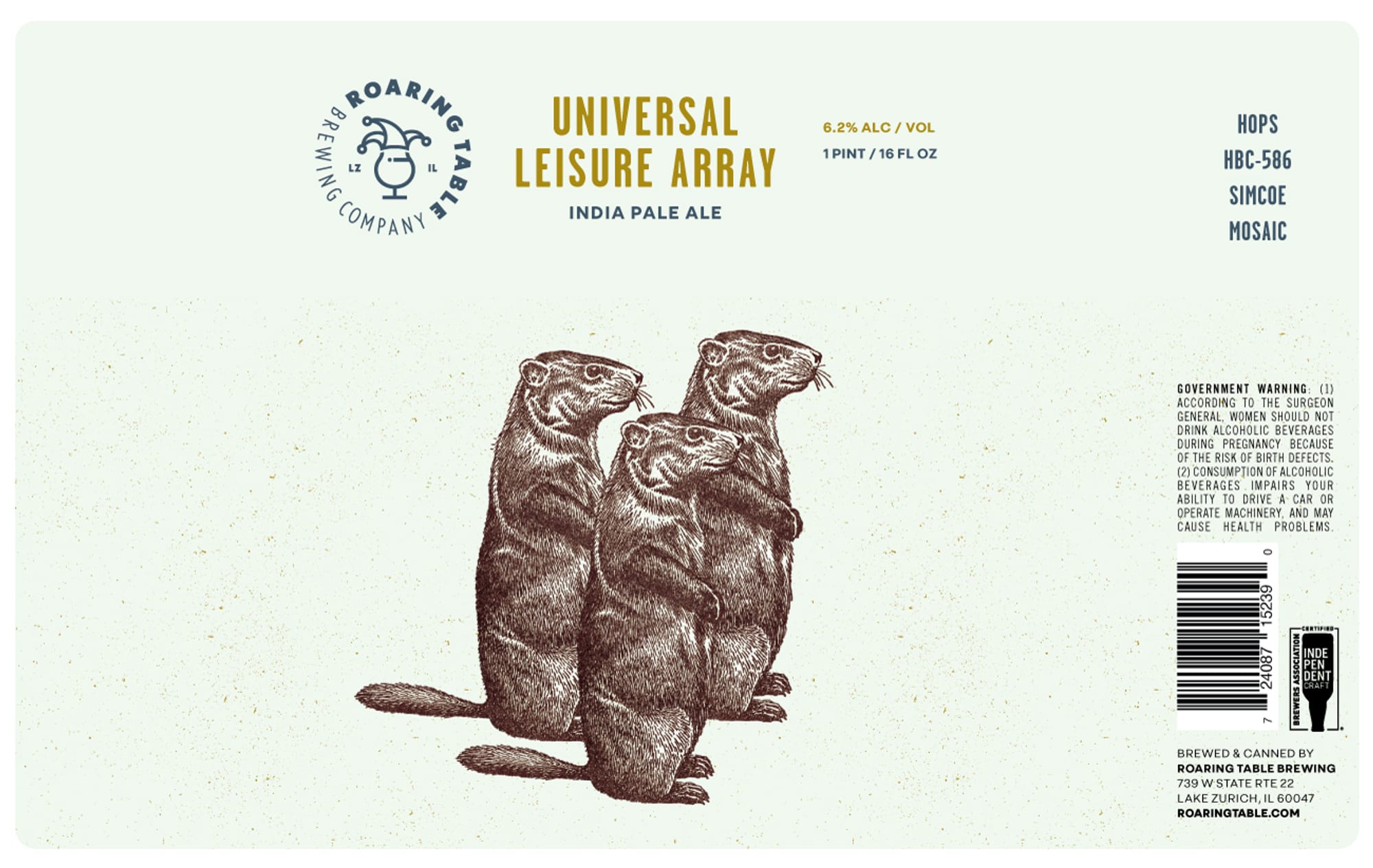 Universal Leisure Array by Roaring Table Brewing Company - beer label