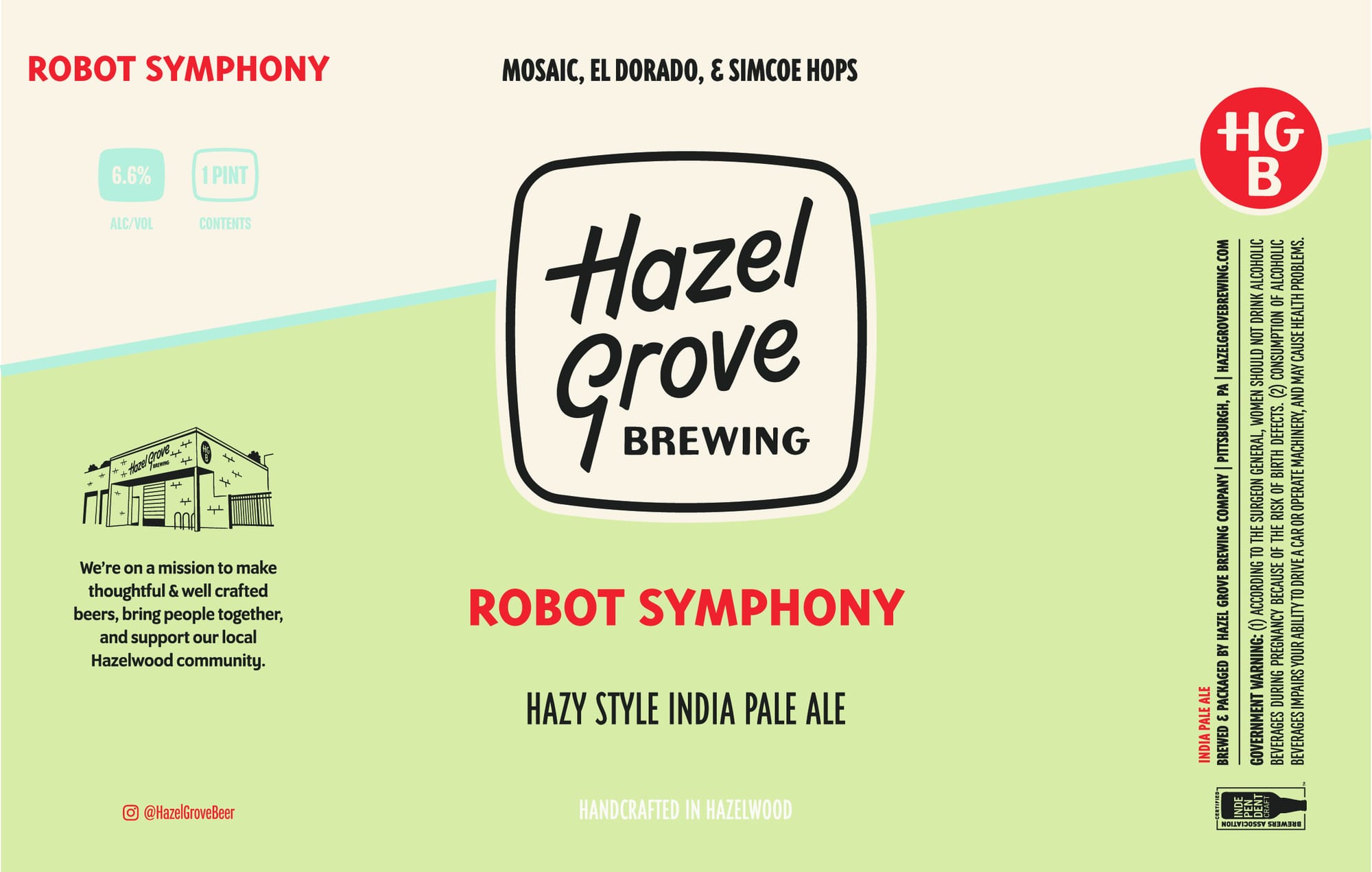 Robot Symphony by Hazel Grove Brewing - beer label