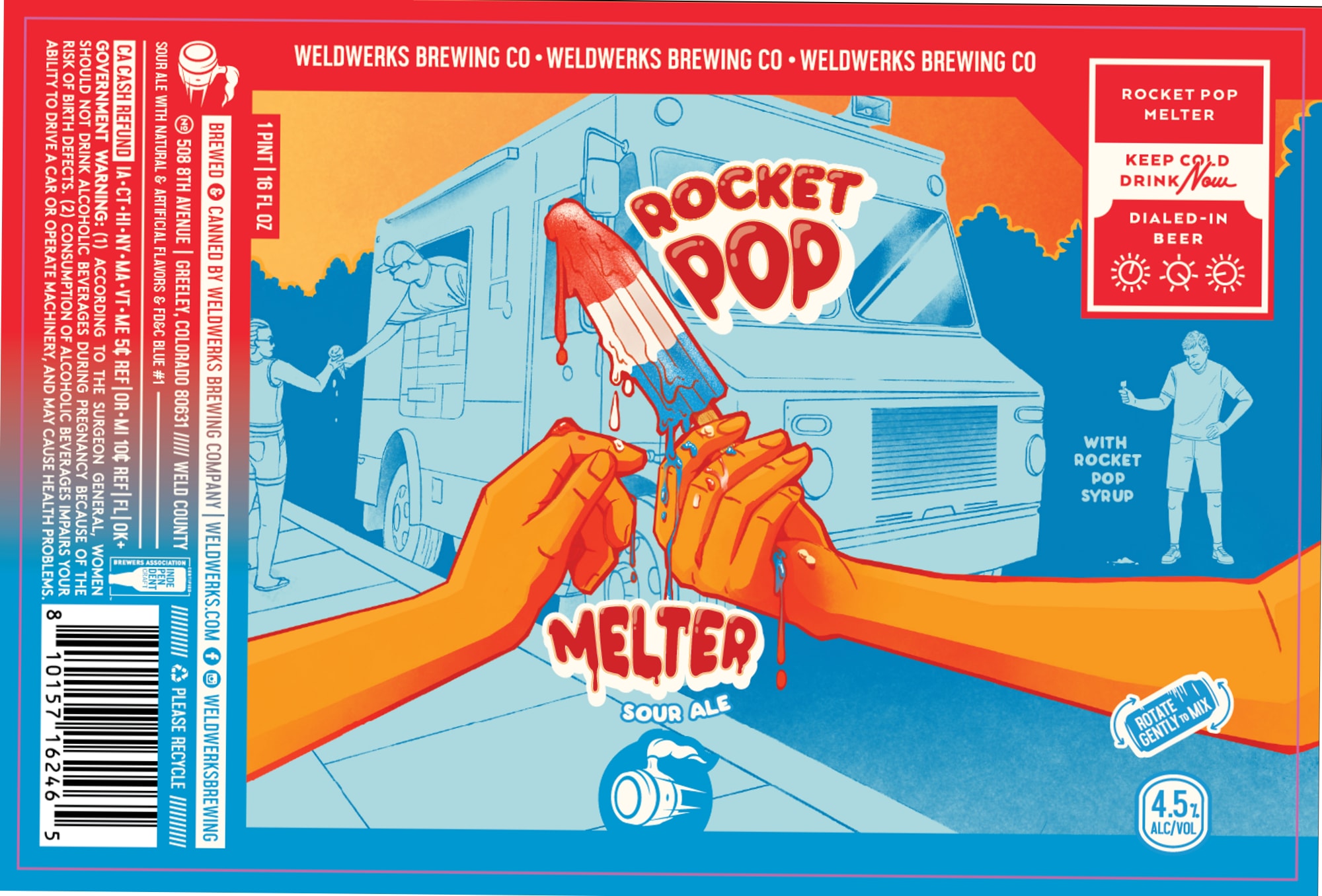 Rocket Pop Melter by Weldwerks Brewing Co. - beer label
