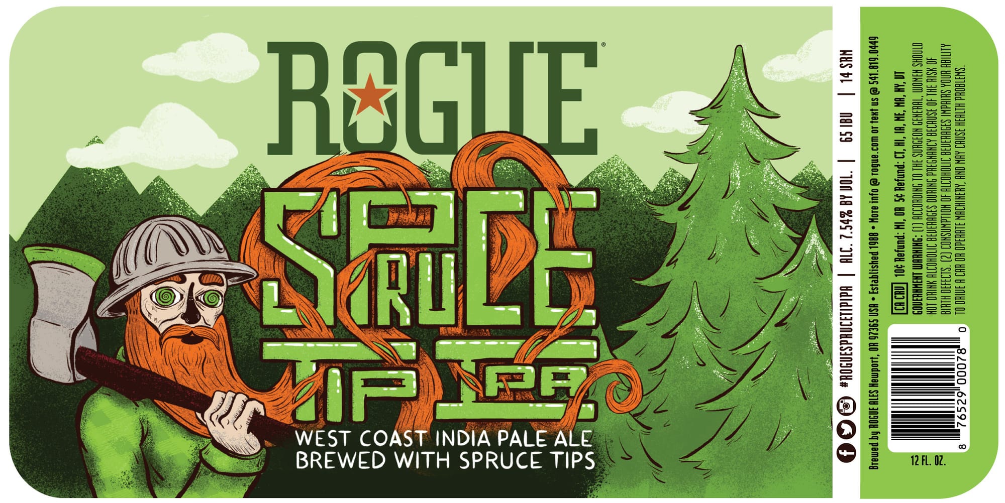 7-Hop IPA by Rogue Ales & Spirits - beer label