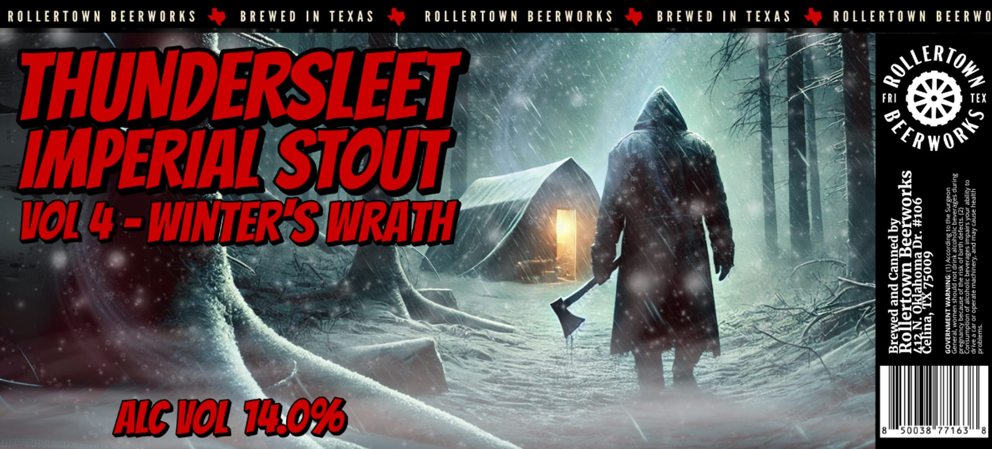 Thundersleet Imperial Stout Vol. 4 - Winter's Wrath by RollerTown Beerworks - beer label