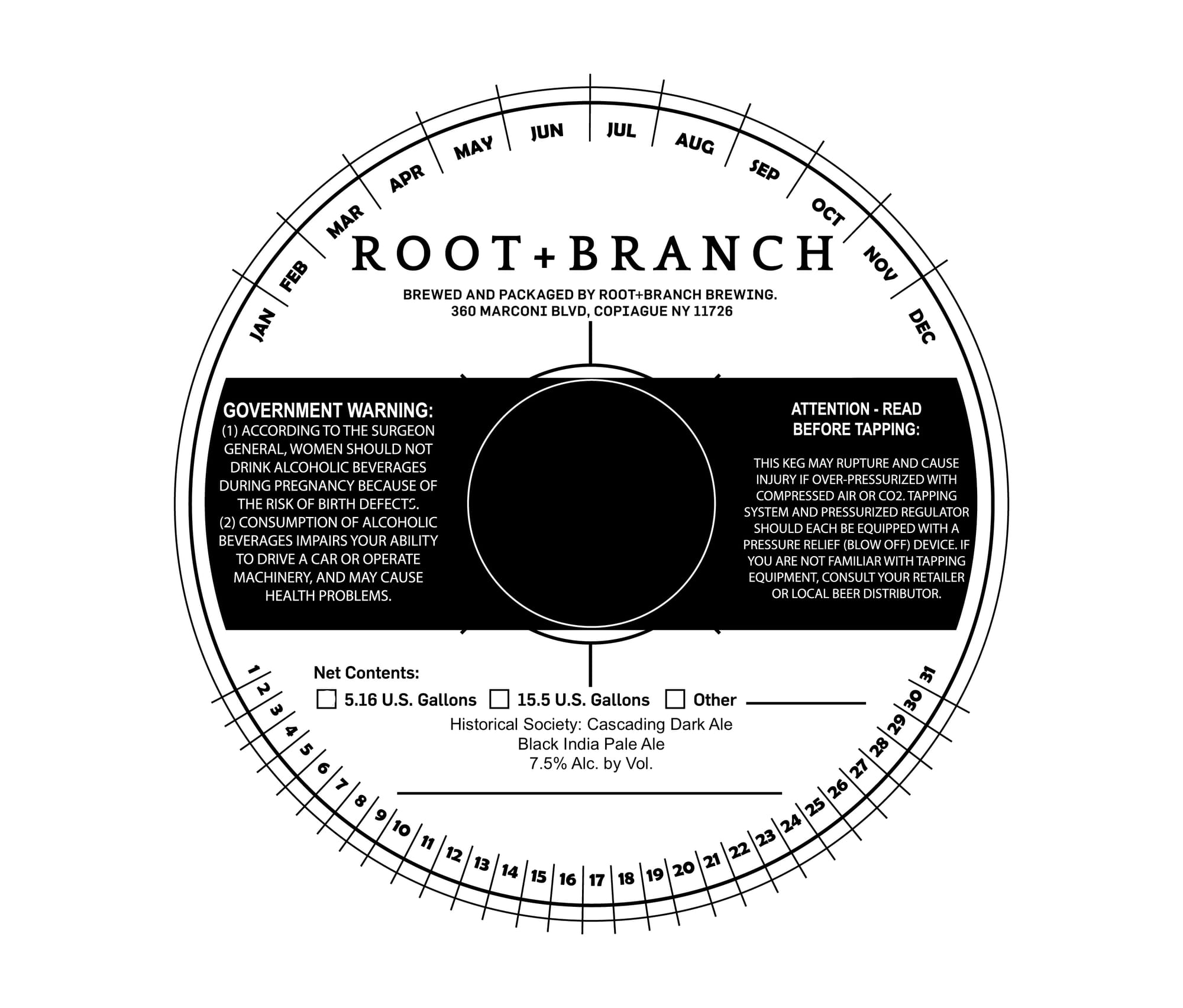 Historical Society: Dark Ale by Root+Branch Brewing - beer label