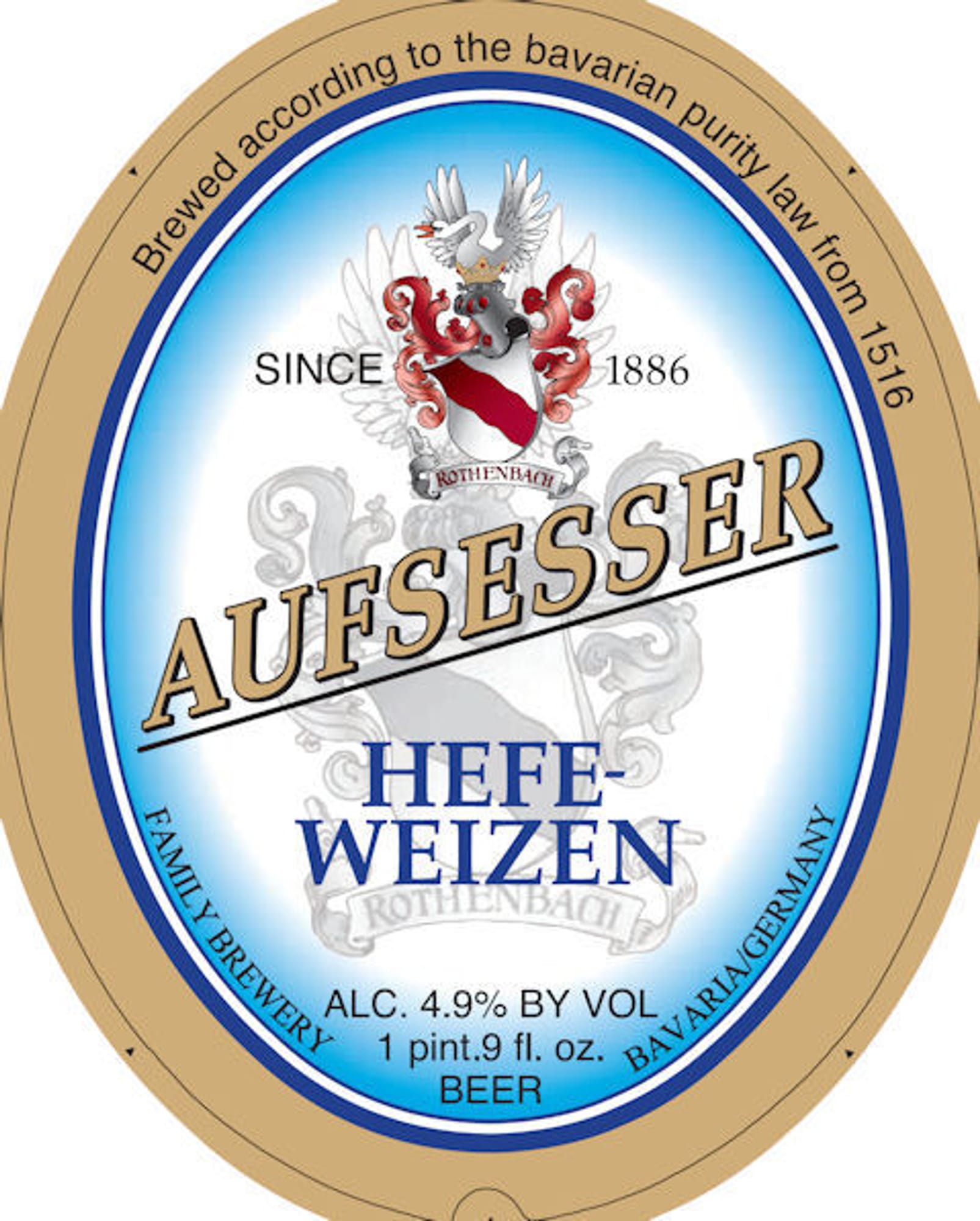 Aufsesser Hefeweizen by Rothhenbach - beer label