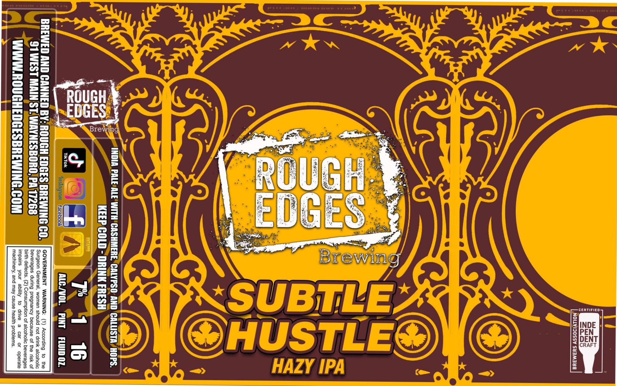 Subtle Hustle by Rough Edges Brewing - beer label