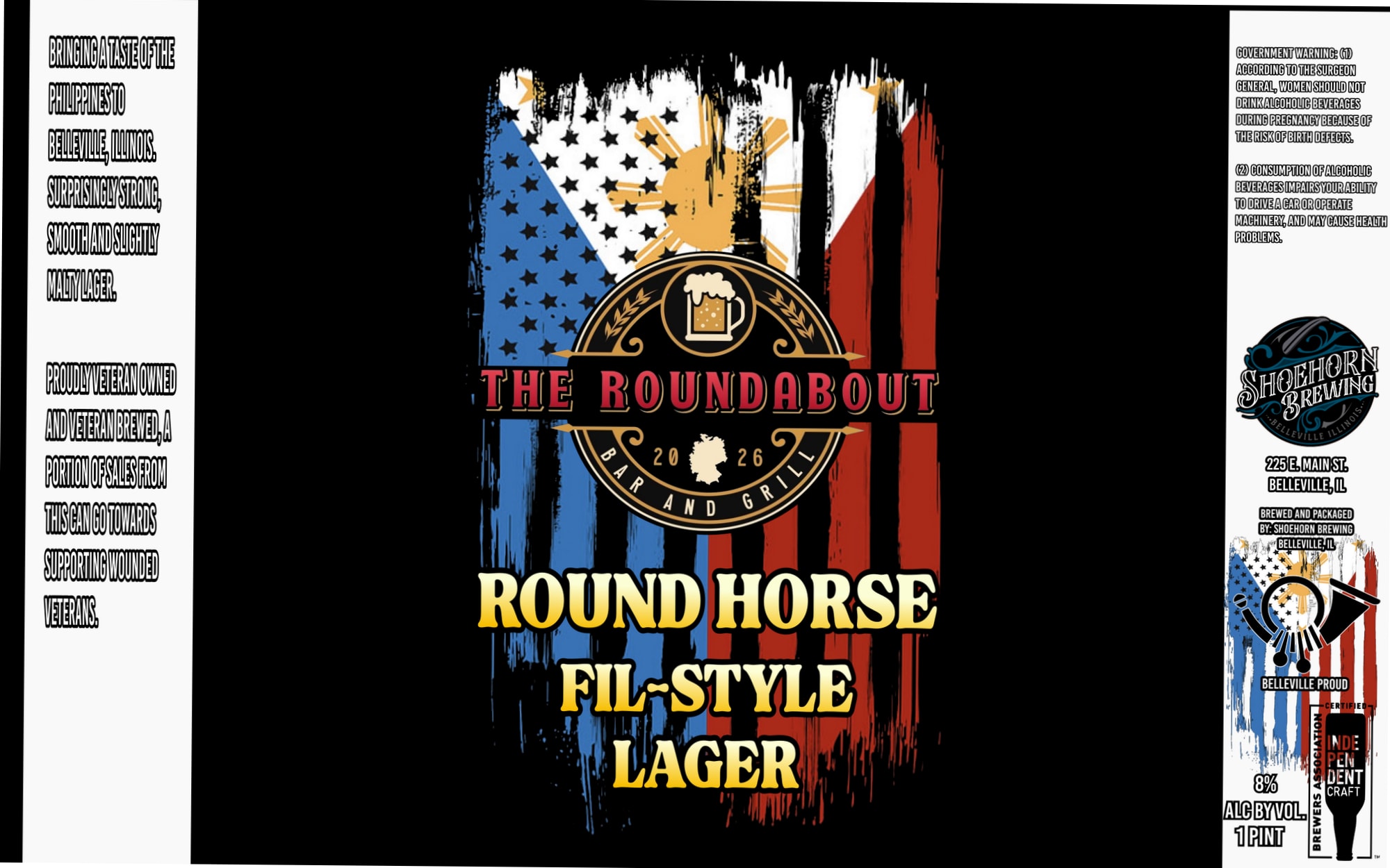 Round Horse Fil-Style Lager by Shoehorn Brewing - beer label