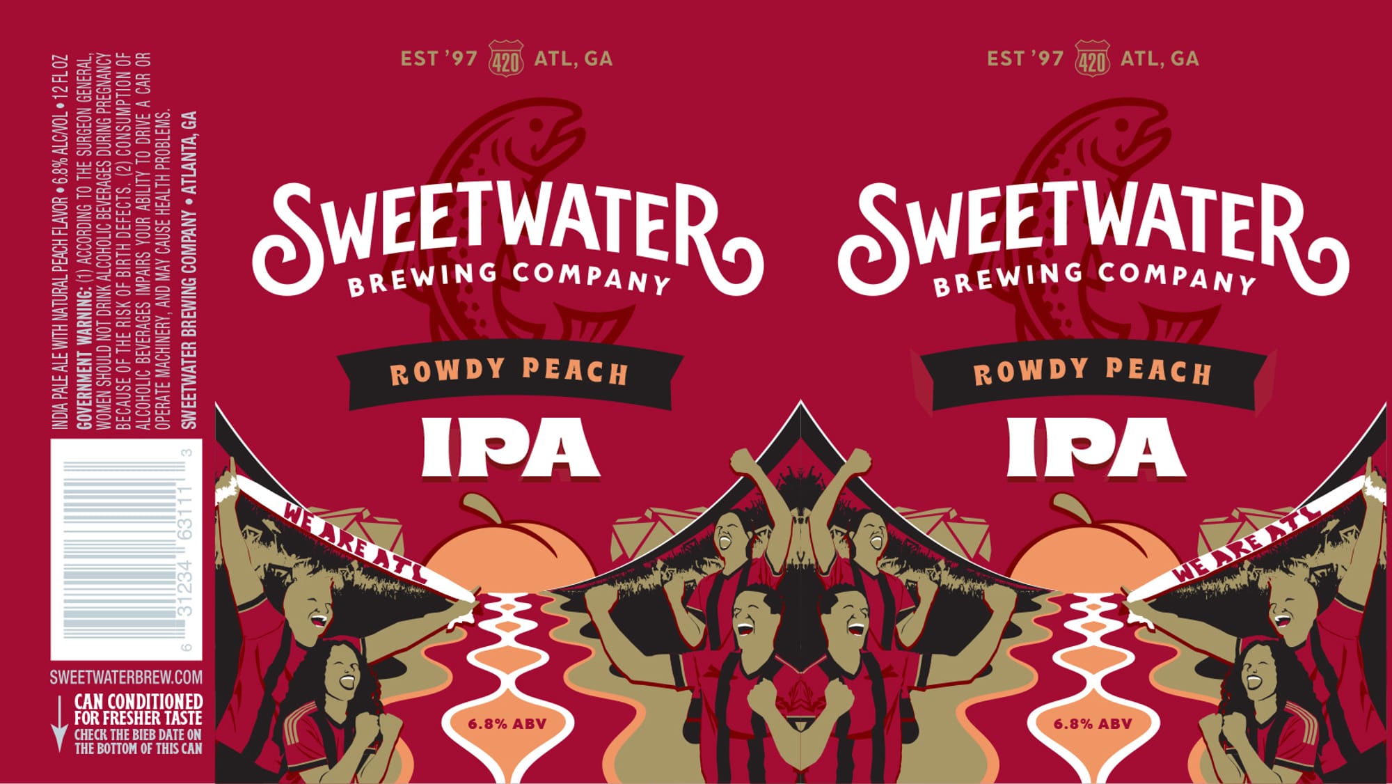 Rowdy Peach IPA by SweetWater Brewing Company - beer label