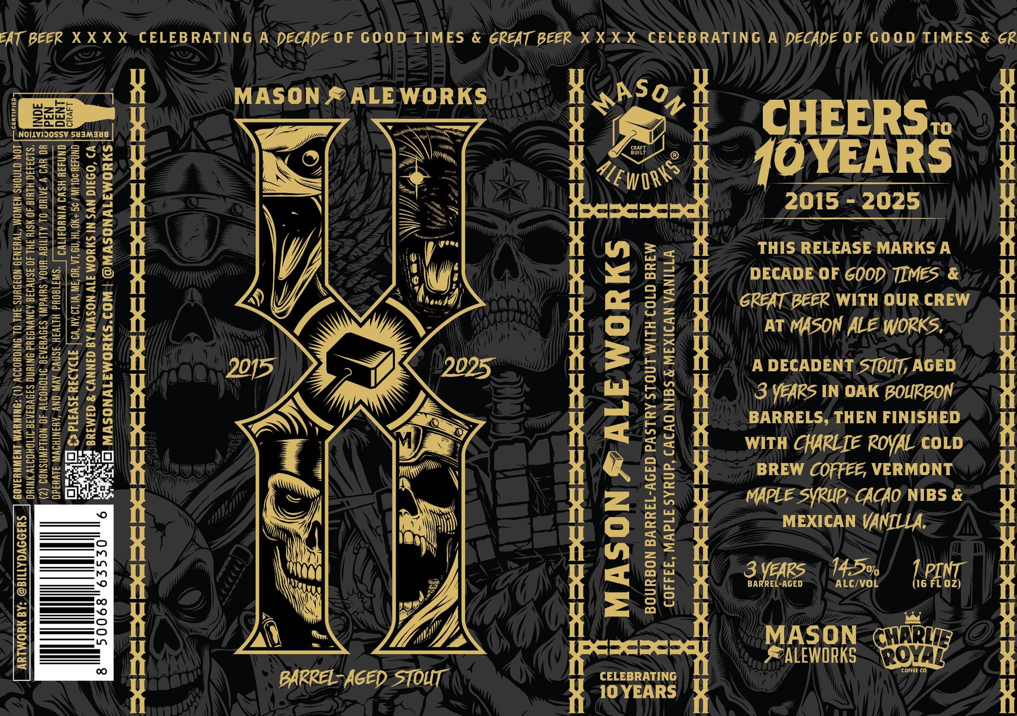 Royal Stout by Mason Aleworks - beer label