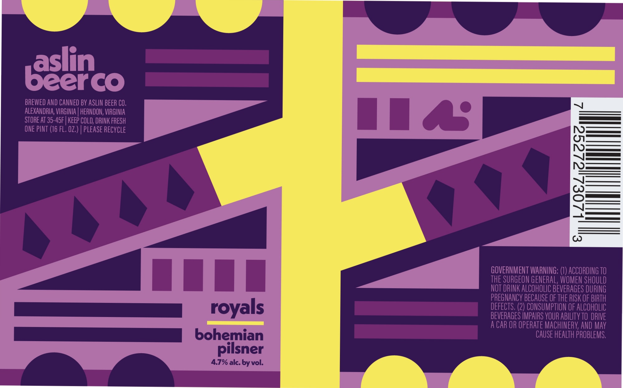 Royals Bohemian Pilsner by Aslin Beer Co. - beer label