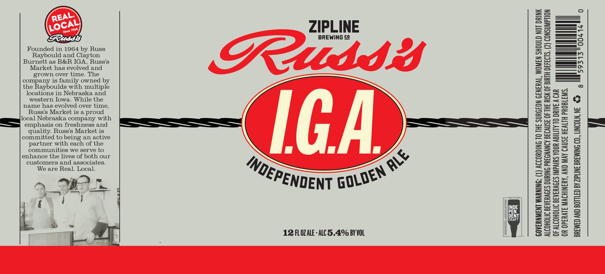 Rudy's Russ’s Independent Golden Ale by Zipline Brewing Co. - beer label