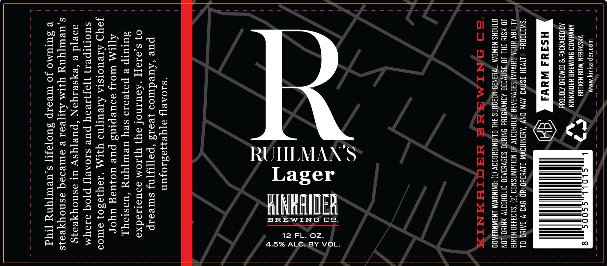 Ruhlman’s Lager by Kinkaider Brewing Co. - beer label