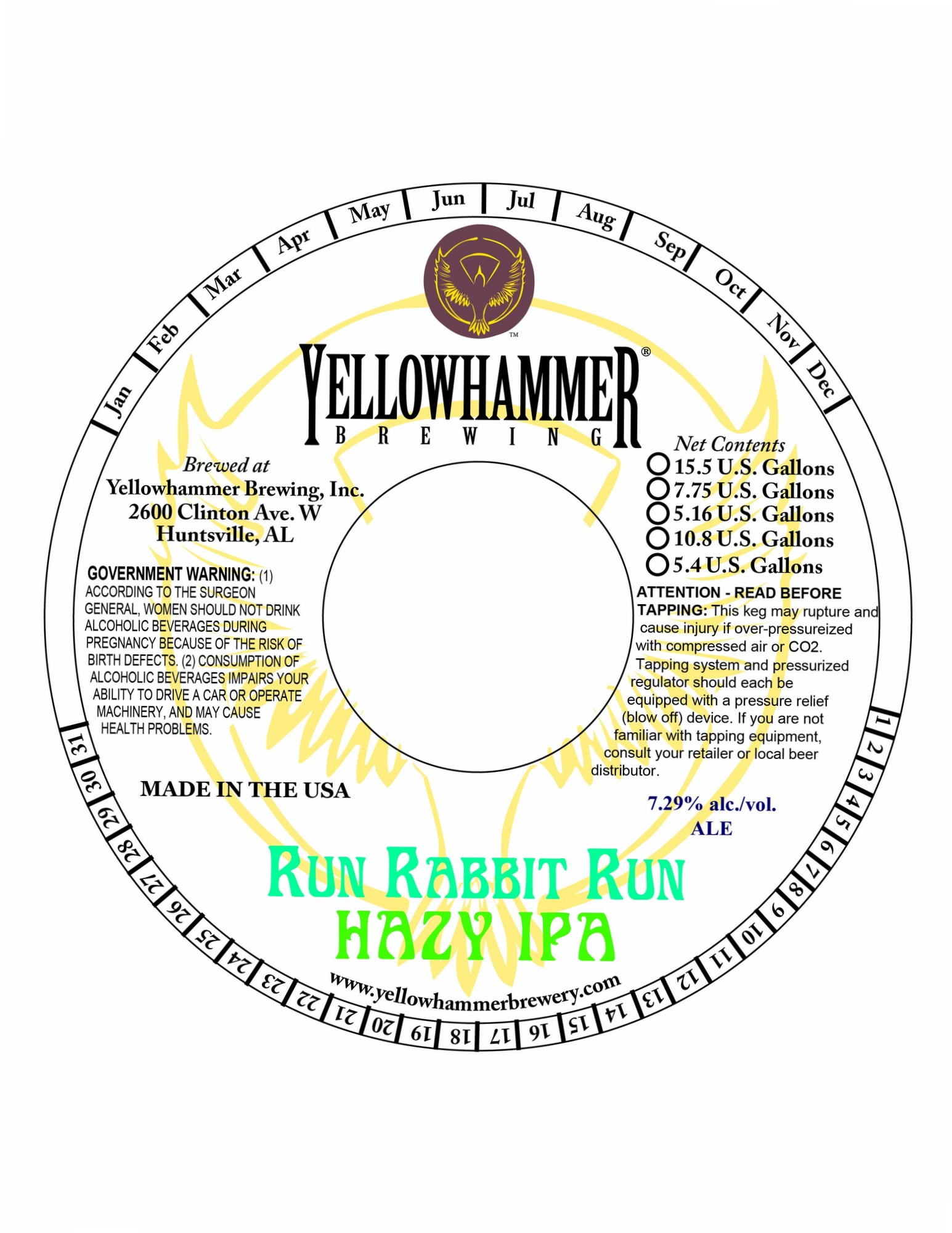 Run Rabbit Run by Yellowhammer Brewing - beer label