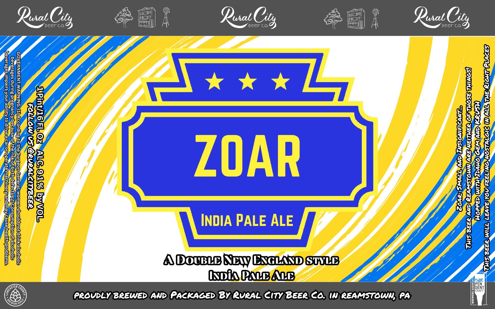 Zoar by Rural City Beer Co. - beer label