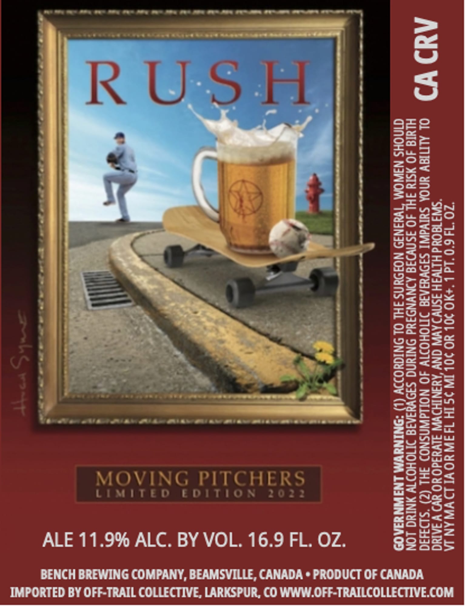Rush Moving Pitchers by Bench Brewing Company - beer label