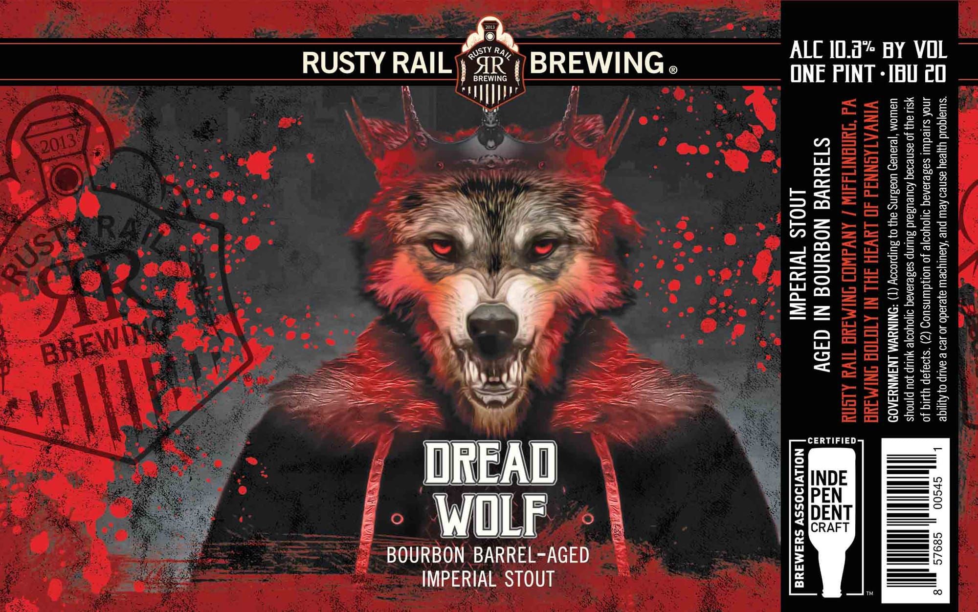 Dread Wolf by Rusty Rail Brewing - beer label