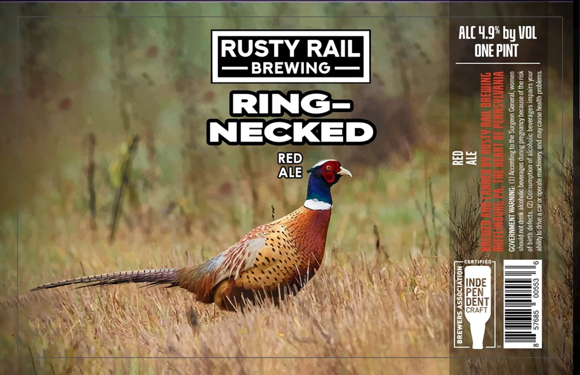 Ring-Necked Red Ale by Rusty Rail Brewing - beer label