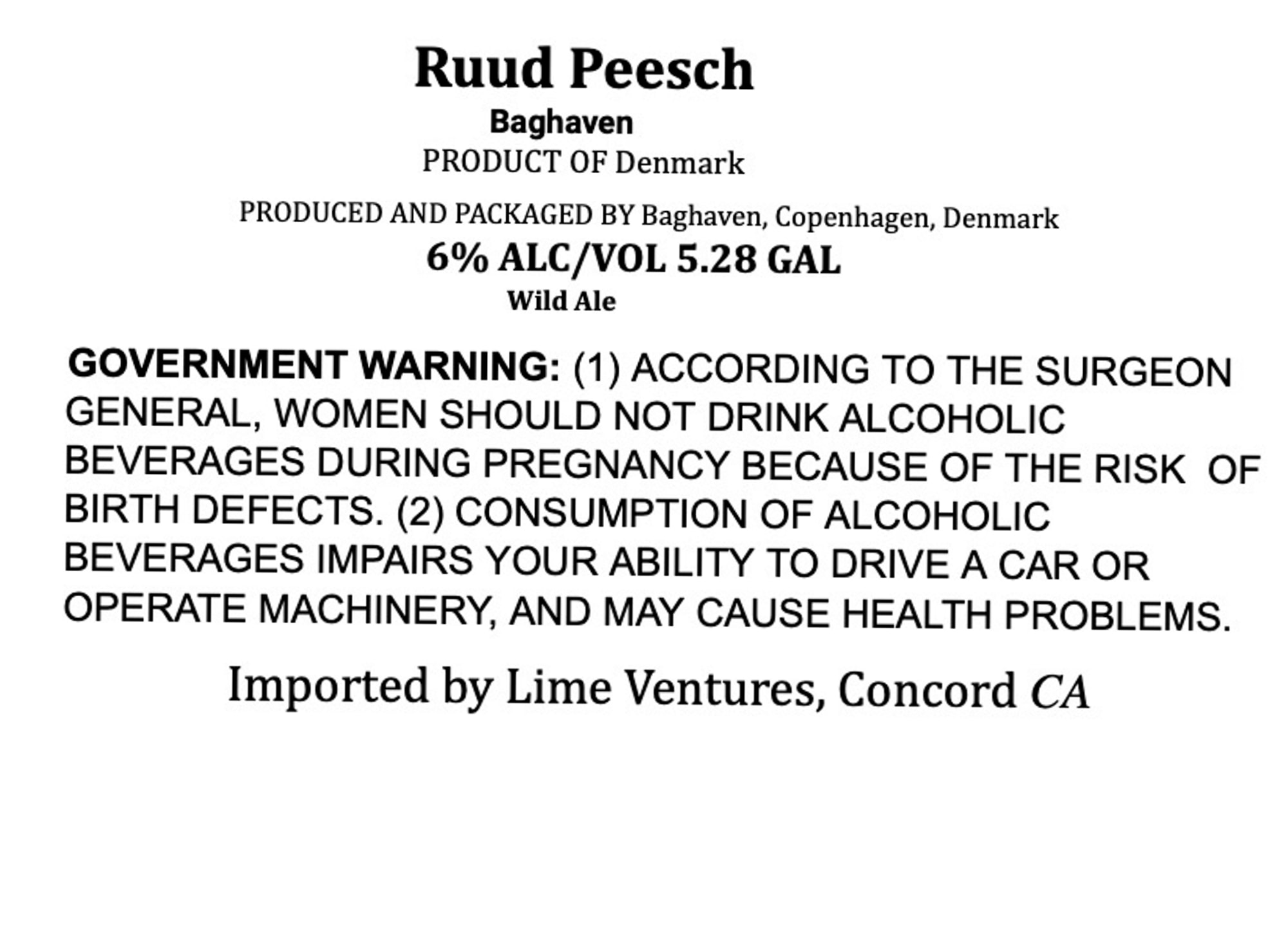 Ruud Peesch by Baghaven - beer label