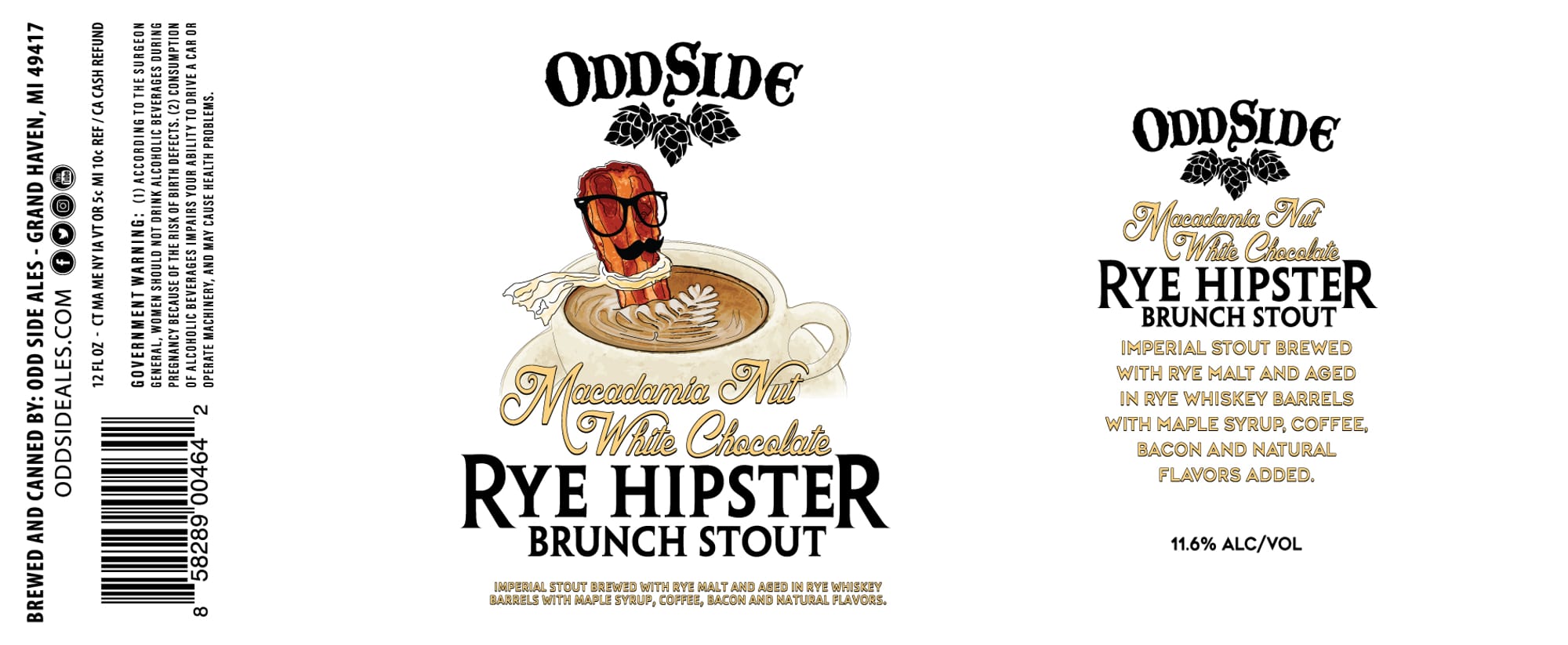 Rye Hipster Brunch Stout by Oddside Brewing - beer label