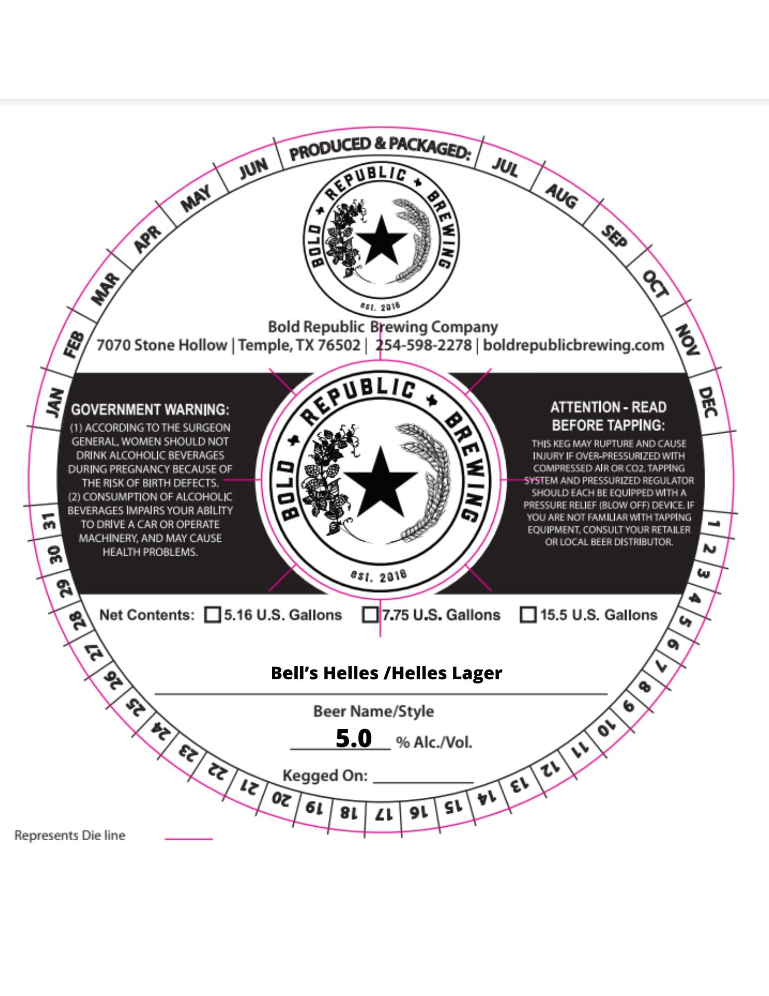 Bell’s Helles Lager by Bold Republic Brewing - beer label