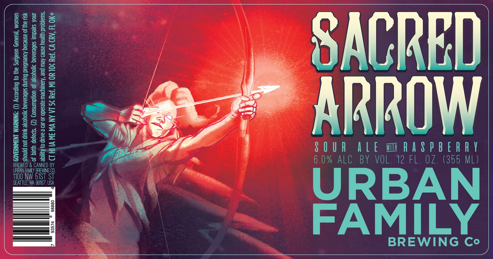 Sacred Arrow by Urban Family Brewing Co. - beer label