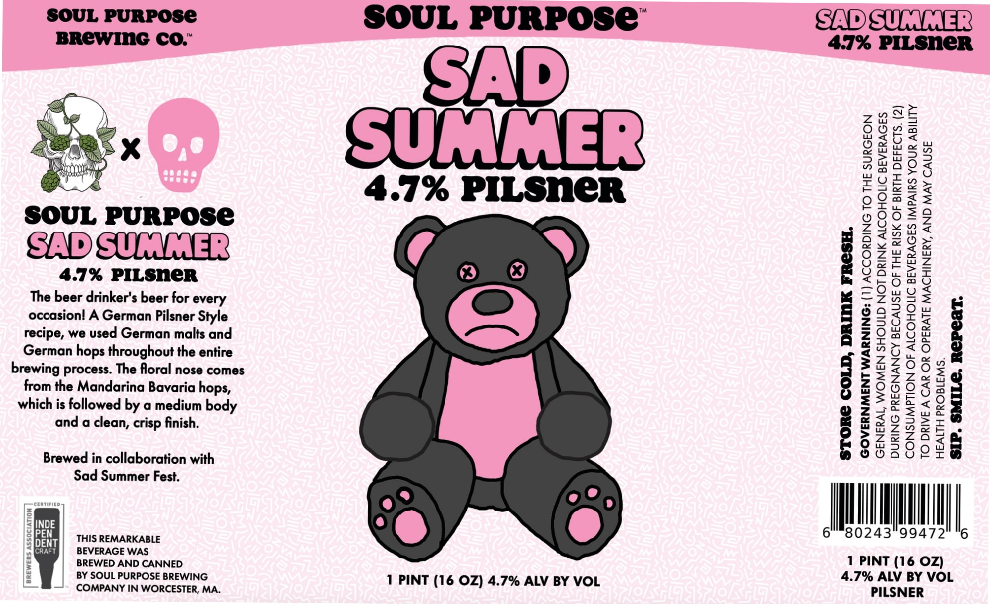 Sad Summer by Soul Purpose Brewing Co. - beer label