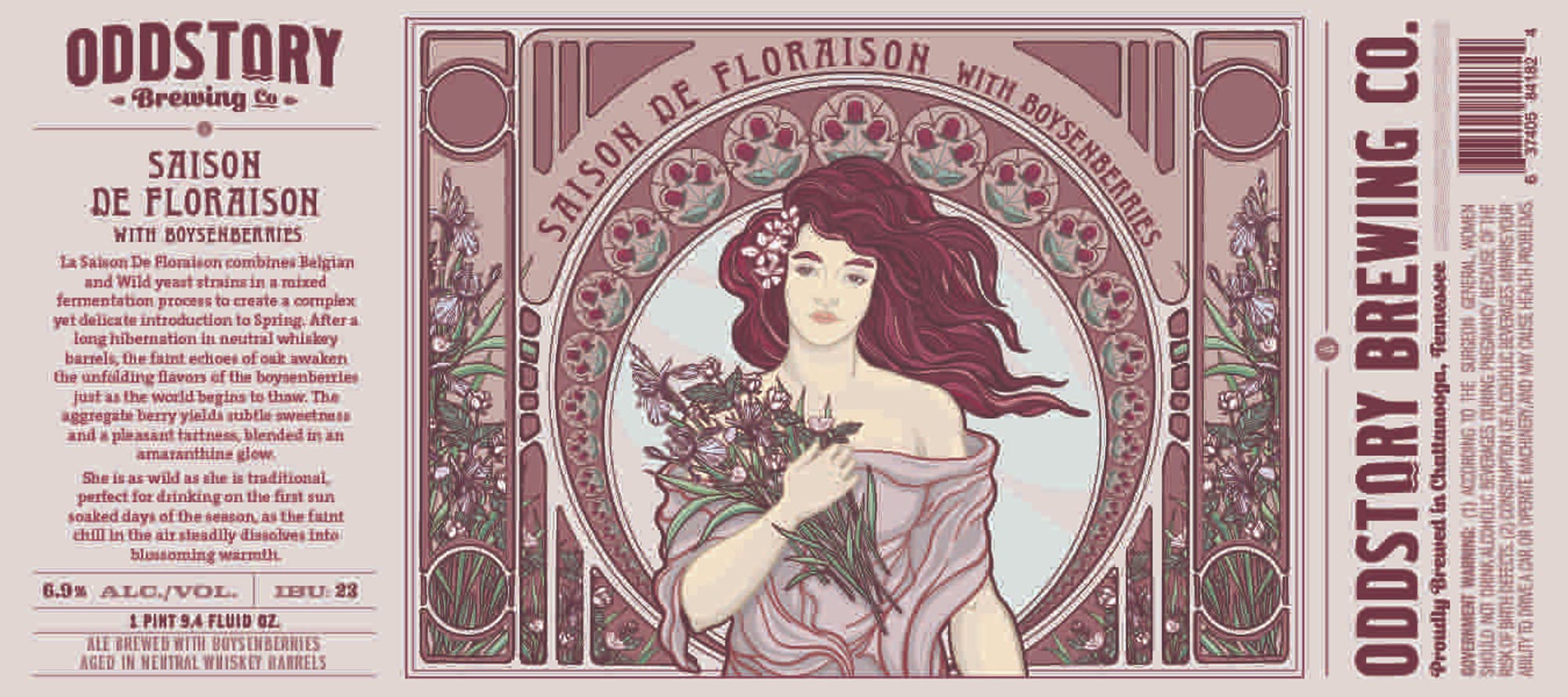 Saison de Floraison with Boysenberries by Oddstory Brewing Co. - beer label