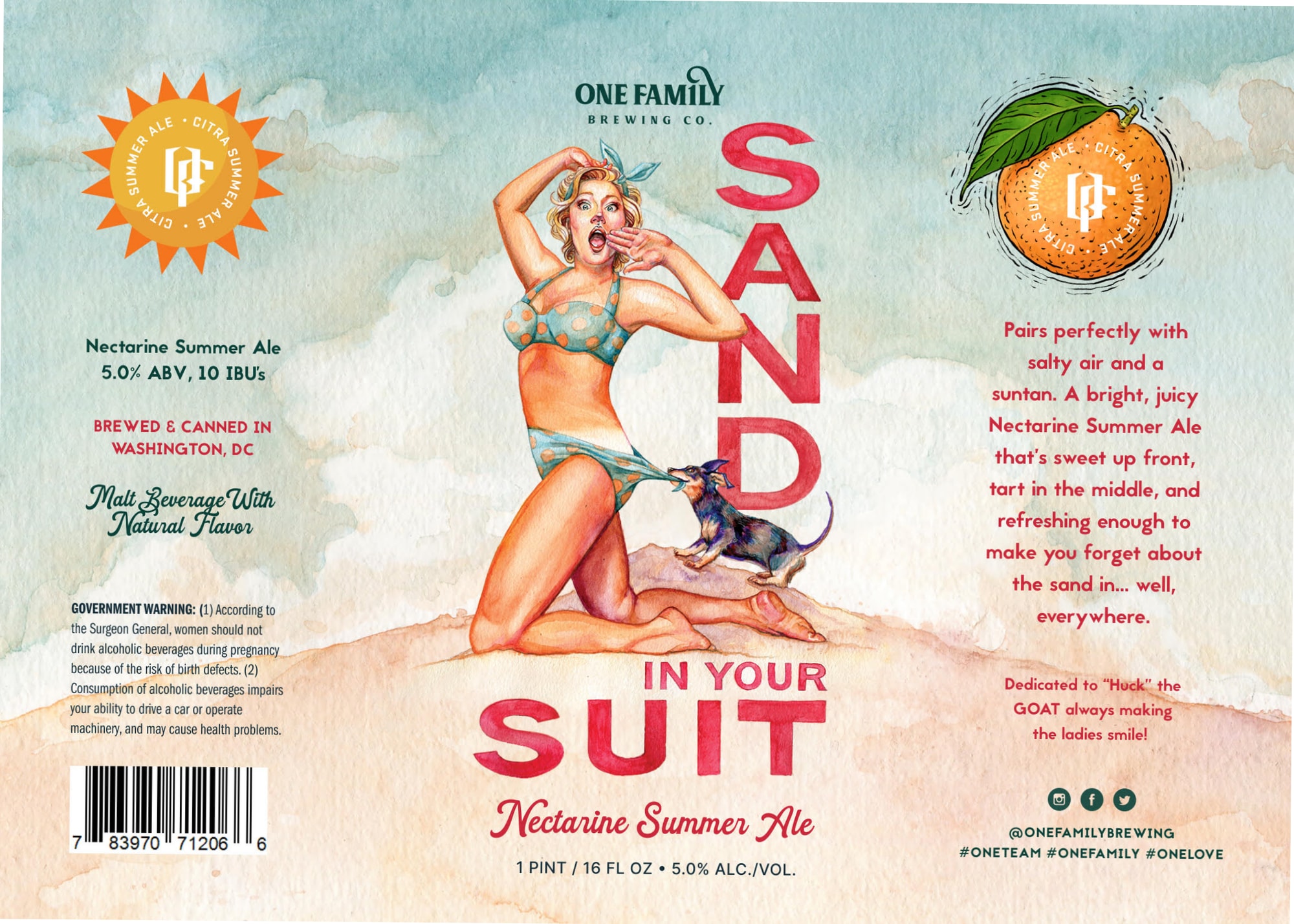 Salt in Your Suit by One Family Brewing Co. - beer label