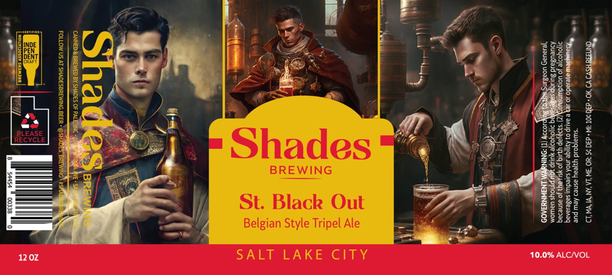 St. Black Out by Shades Brewing - beer label