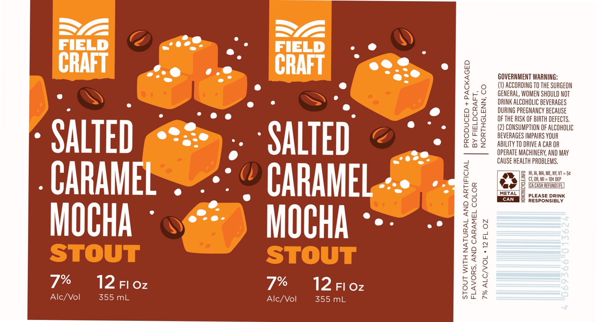Salted Caramel Mocha Stout by Field Craft - beer label