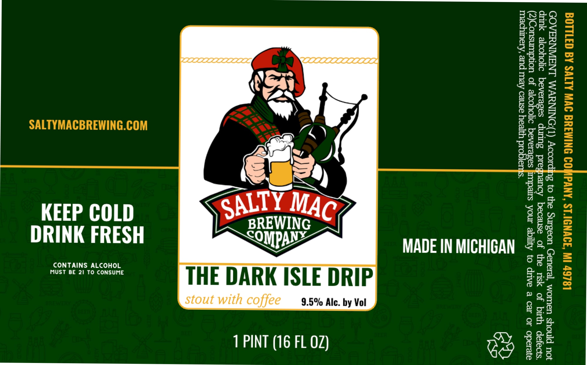 The Dark Isle Drip by Salty Mac Brewing Company - beer label