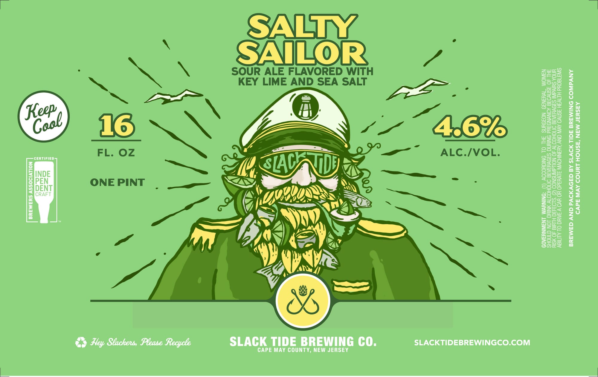 Salty Sailor by Slack Tide Brewing Co. - beer label