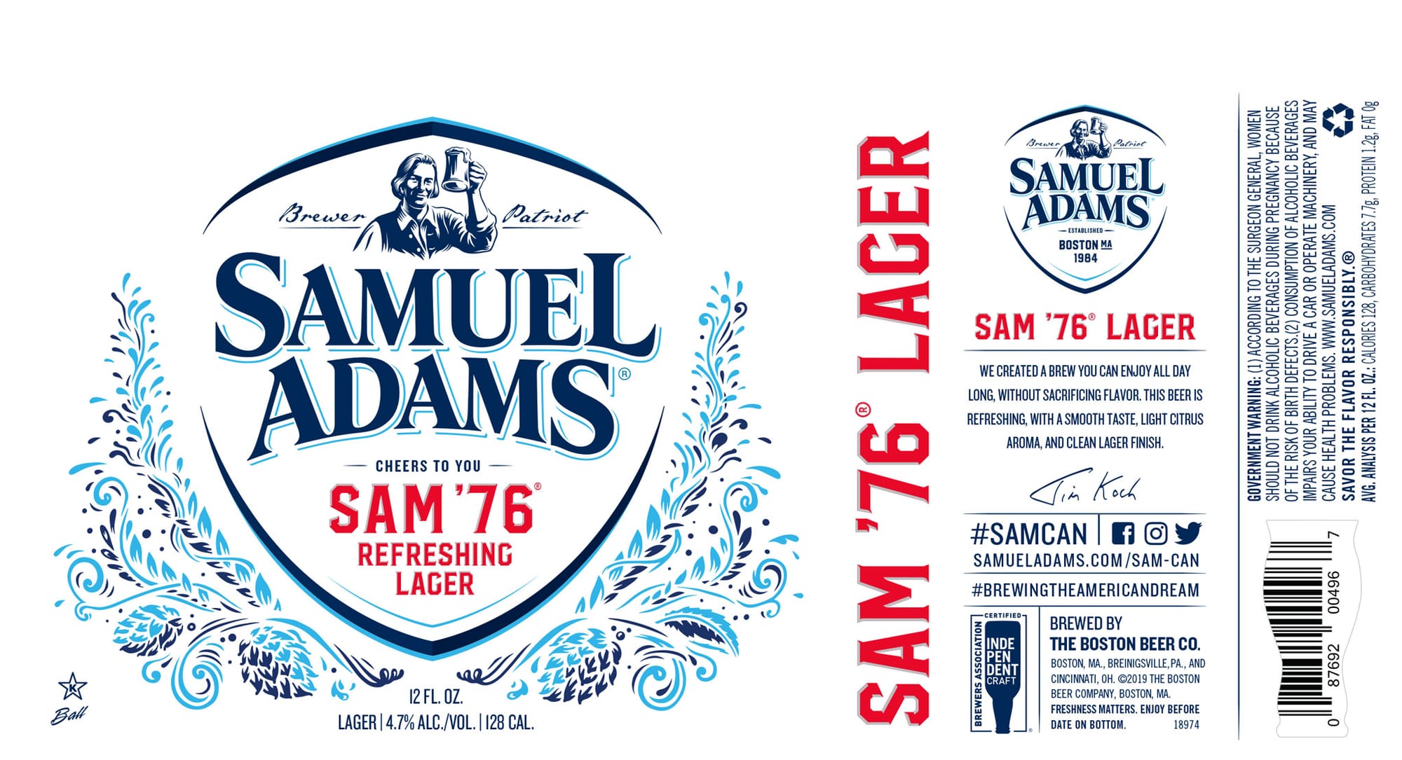 Sam ’76 Lager by Samuel Adams - beer label