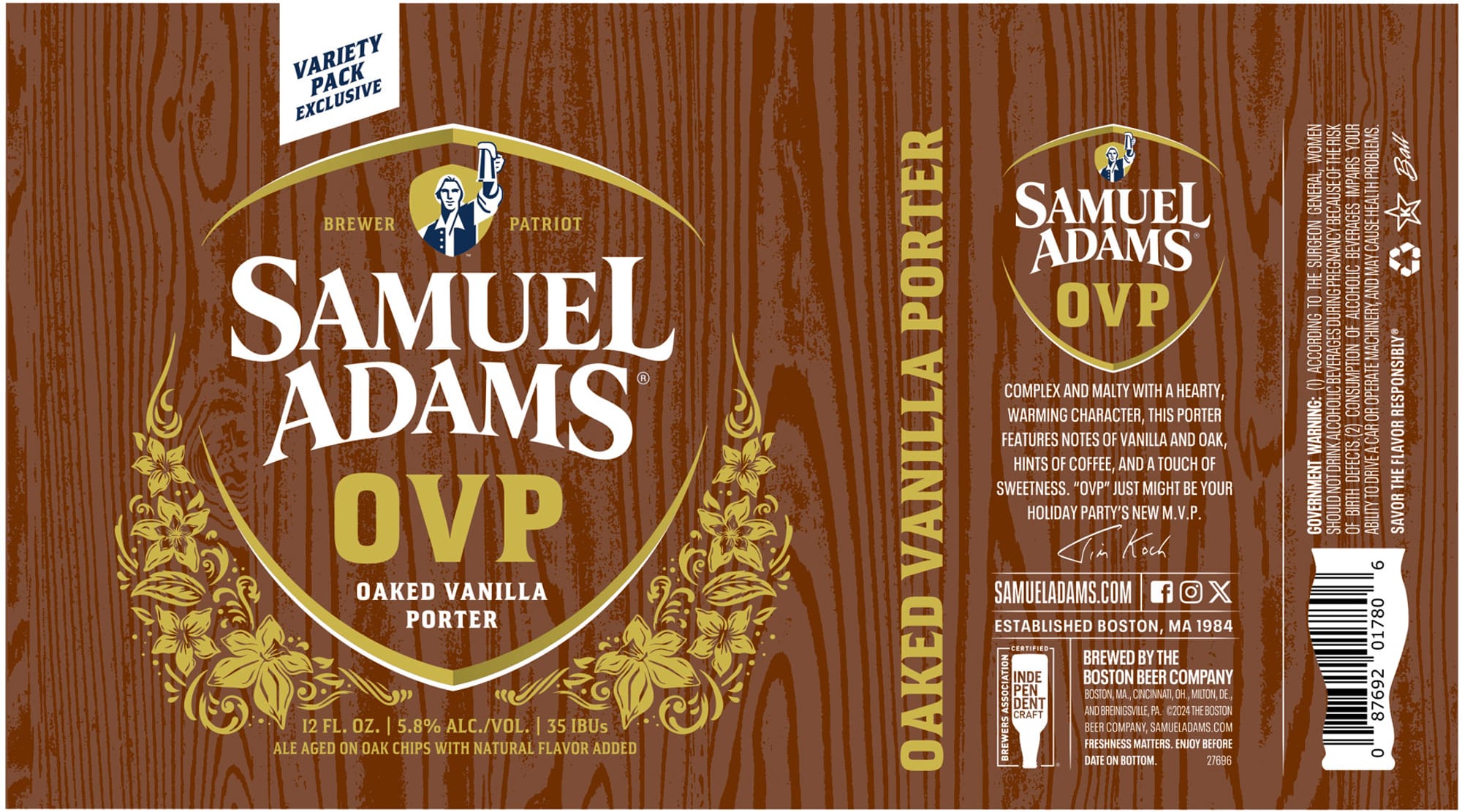 OVP by Samuel Adams - beer label