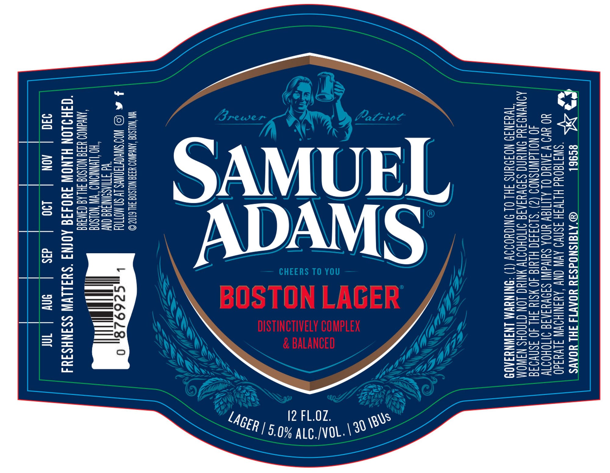 Boston Lager by Samuel Adams - beer label