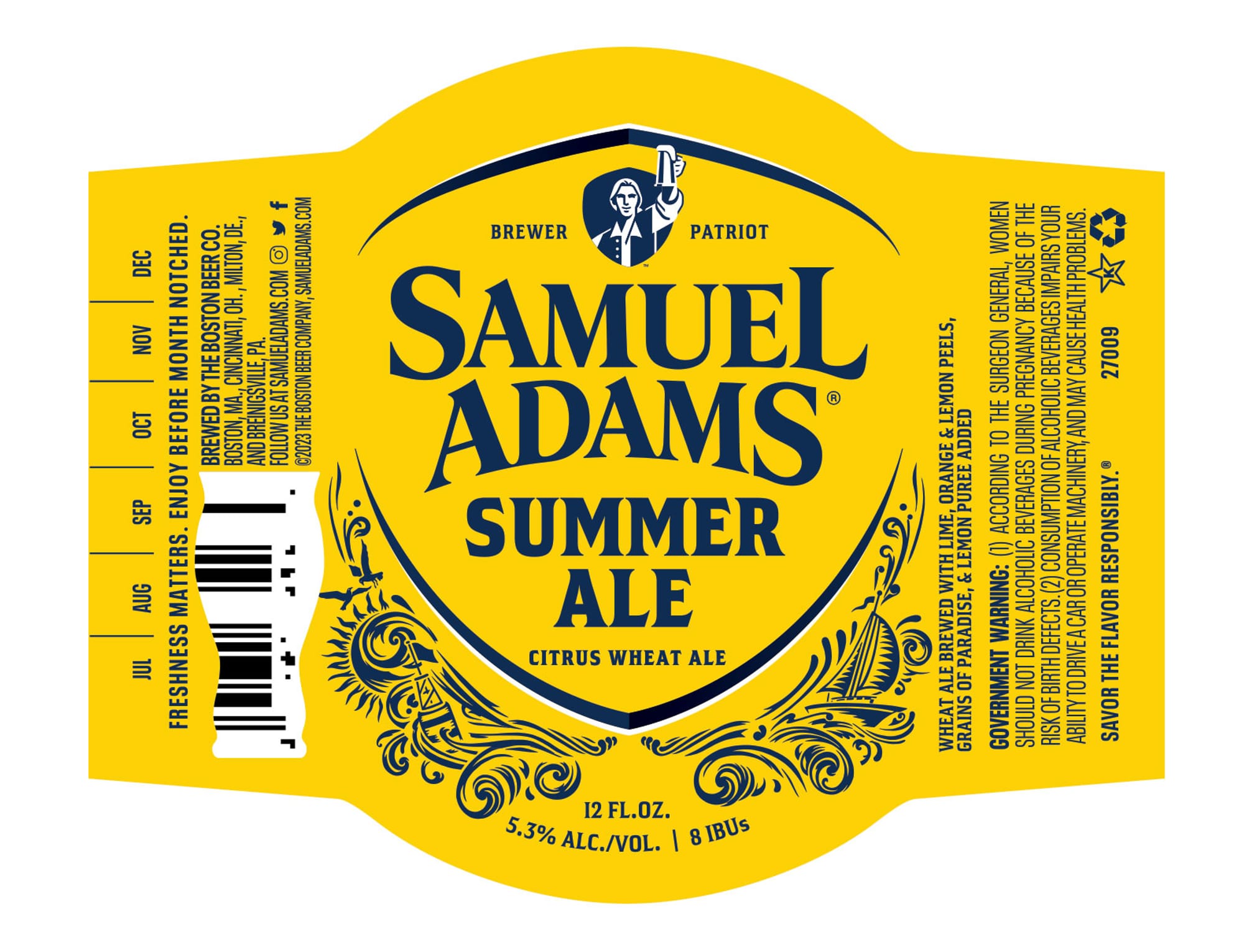 Samuel Adams Summer Ale by The Boston Beer Company - beer label