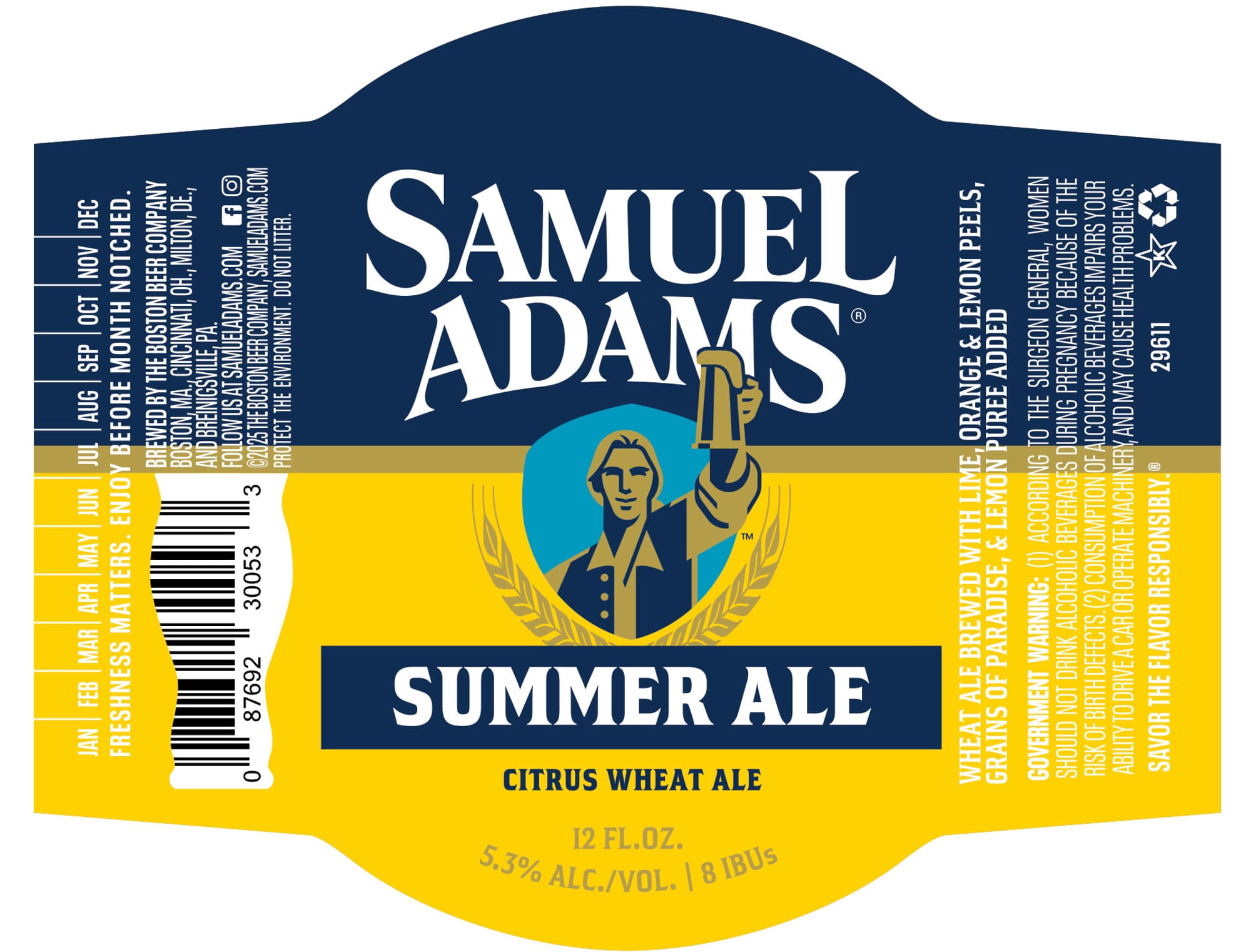 Samuel Adams Summer Ale by Boston Beer Company - beer label