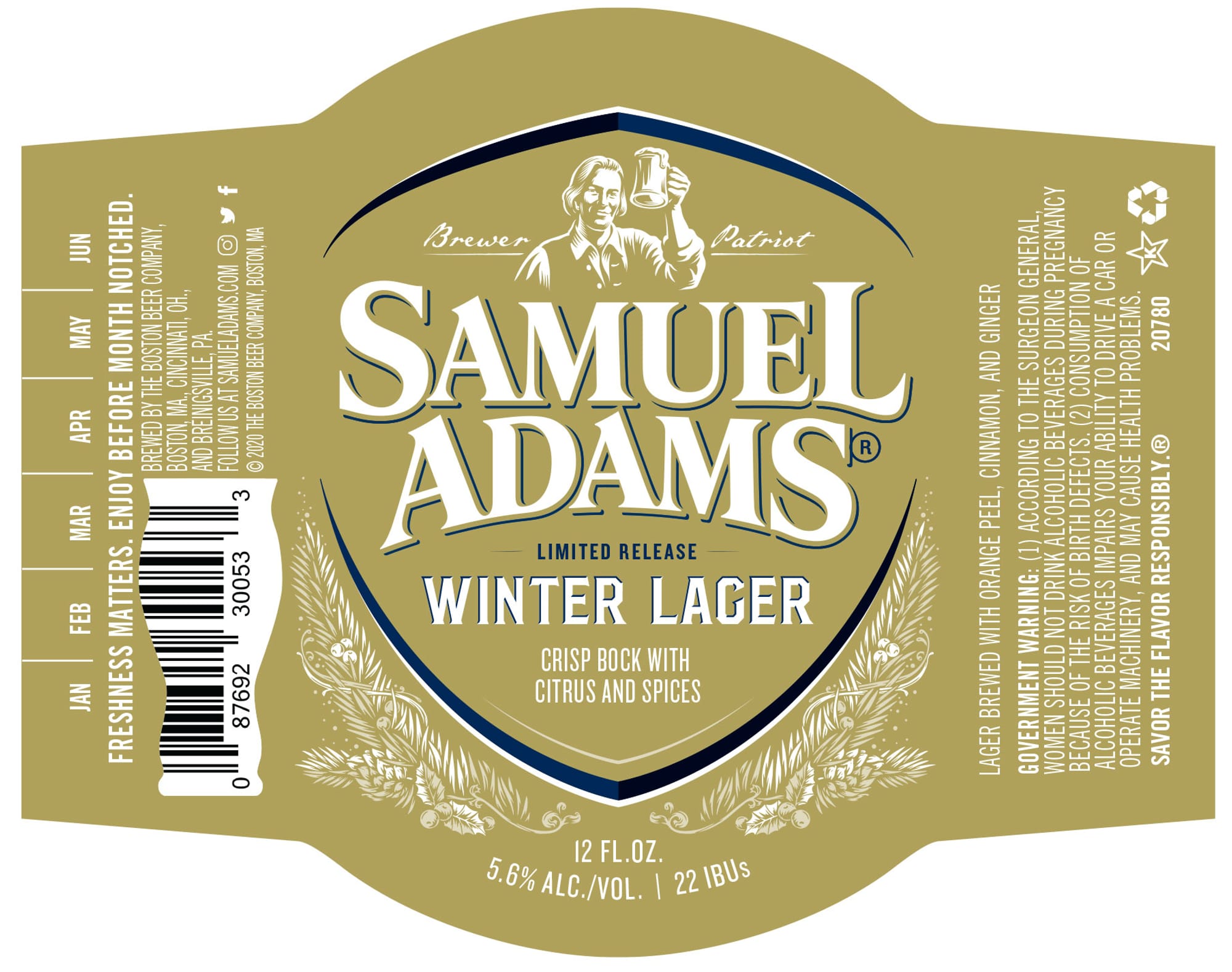 Winter Lager by Samuel Adams - beer label