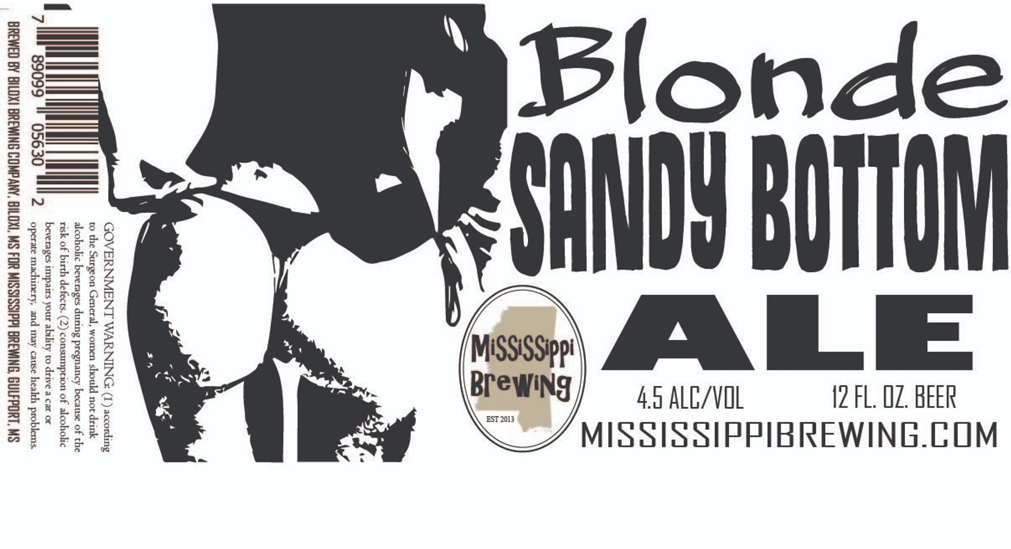 Sandy Bottom Blonde Ale by Mississippi Brewing - beer label