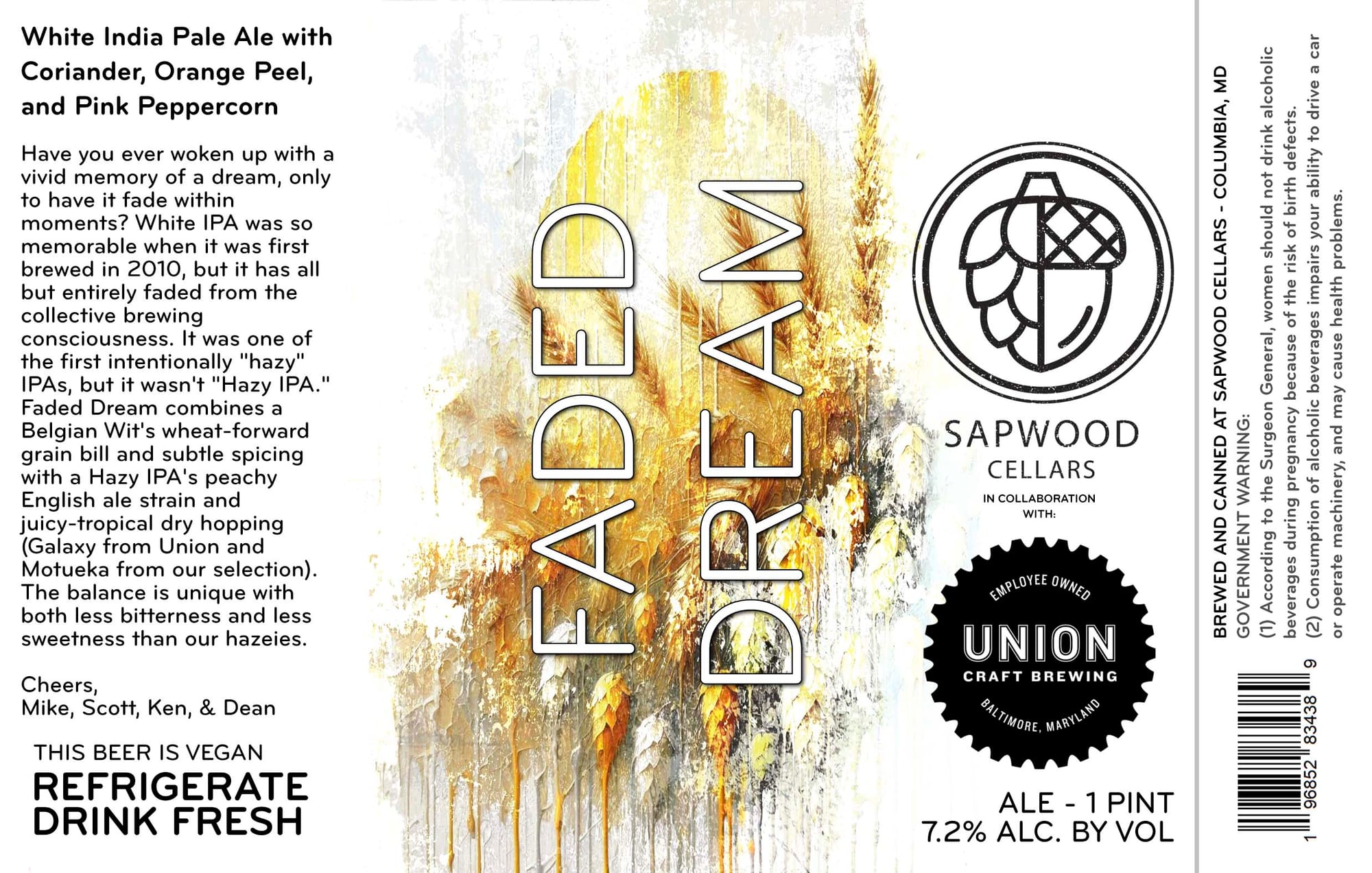 Faded Dream by Sapwood Cellars - beer label