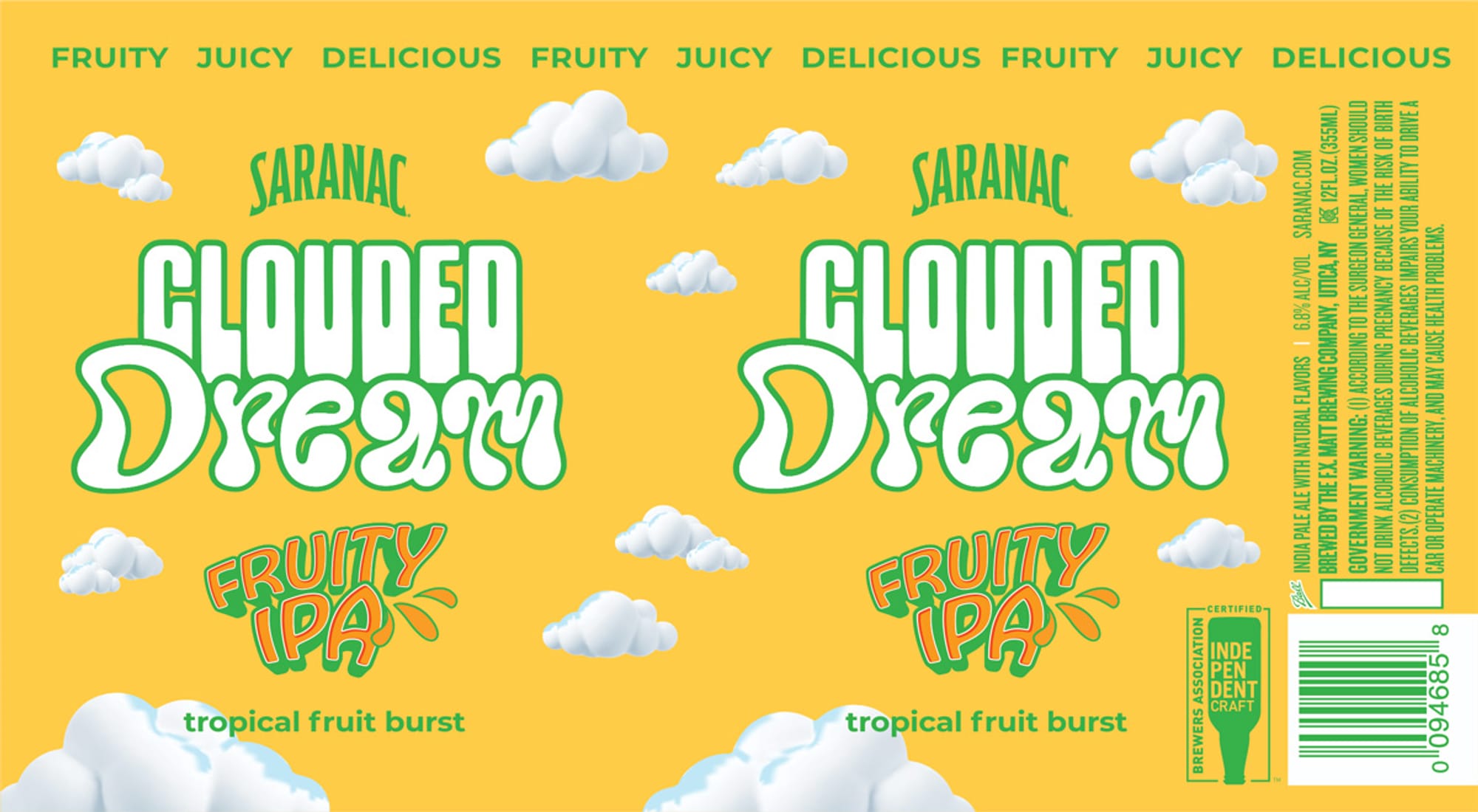 Saranac Clouded Dream by F.X. Matt Brewing Company - beer label