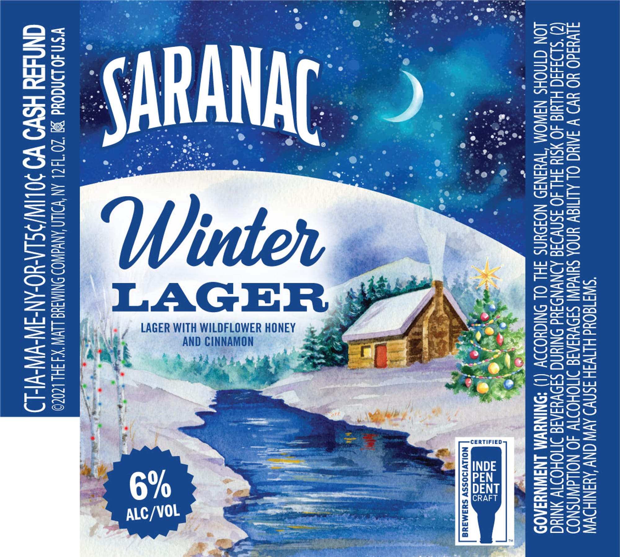 Saranac Winter Lager by F.X. Matt Brewing Company - beer label