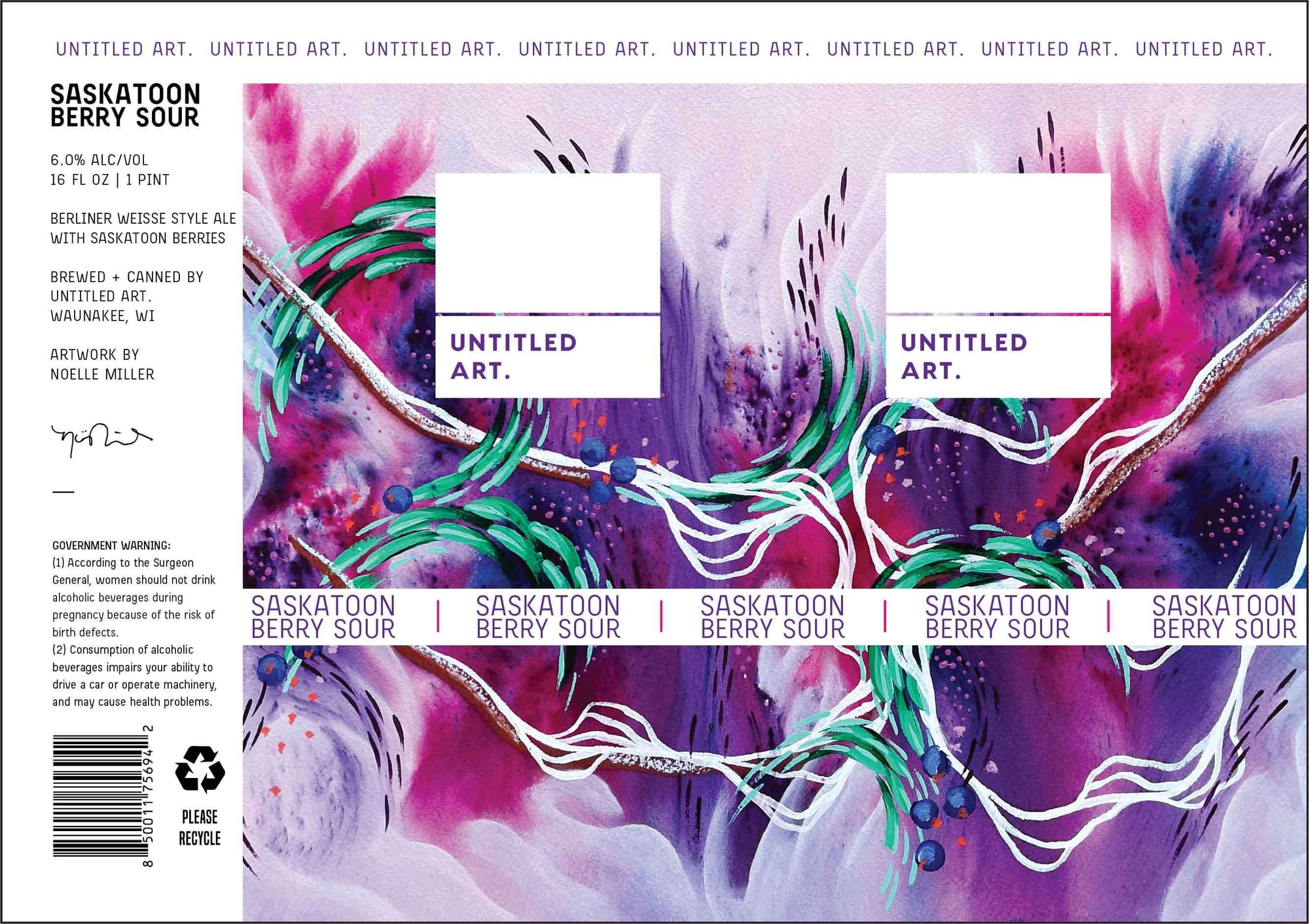 Saskatoon Berry Sour by Untitled Art - beer label