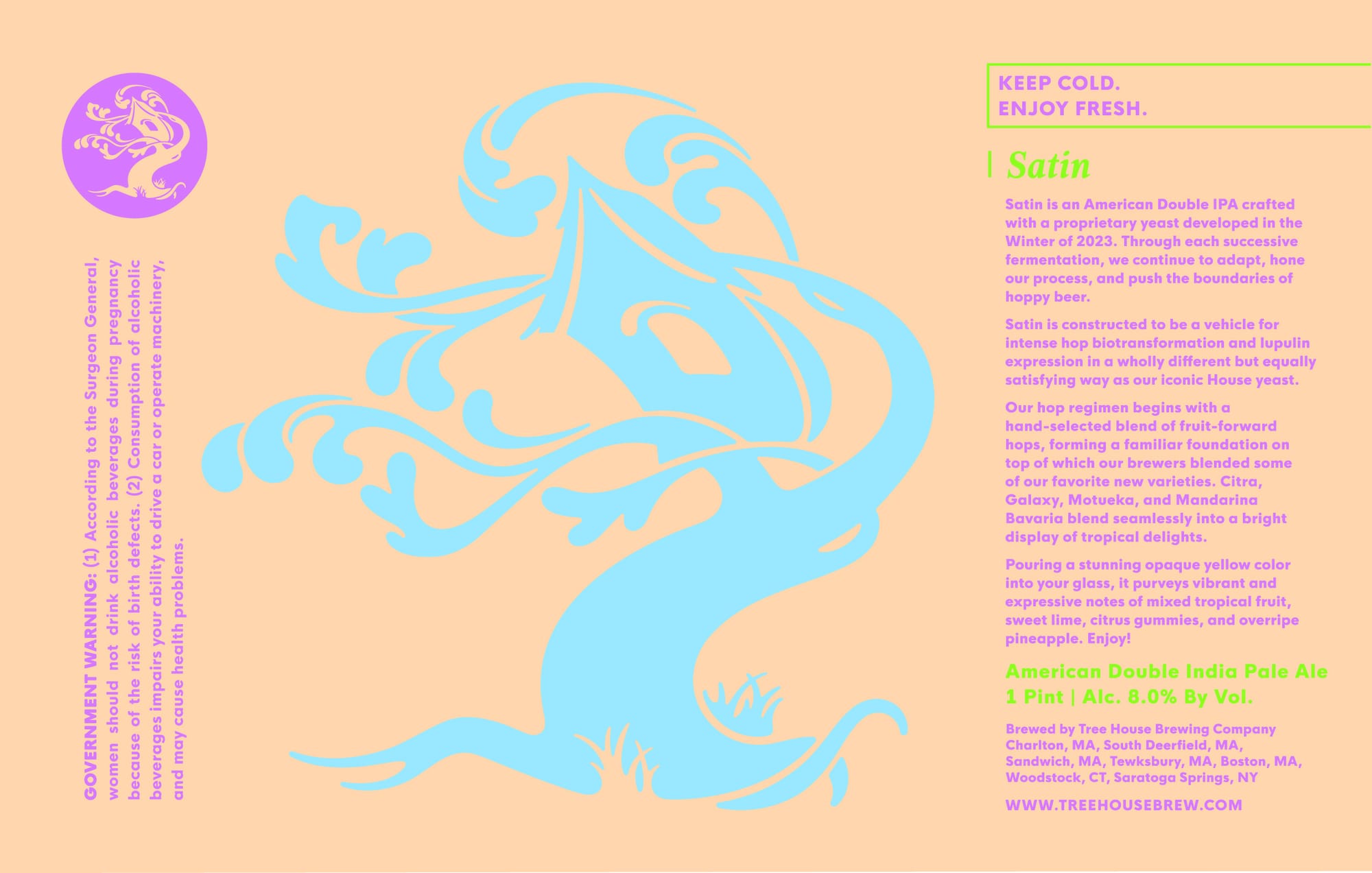 Satin by Tree House Brewing Company - beer label